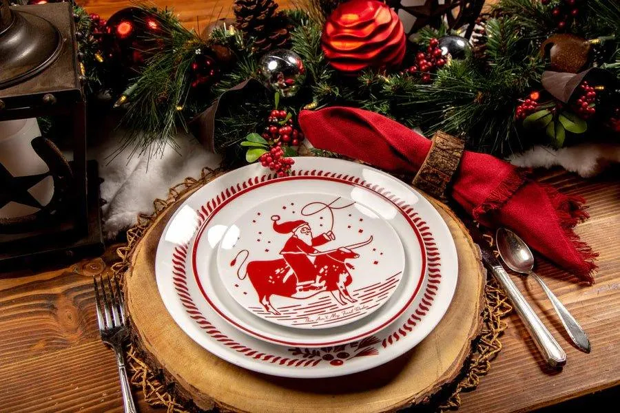 Santa's Longhorn Sleigh Plate Set