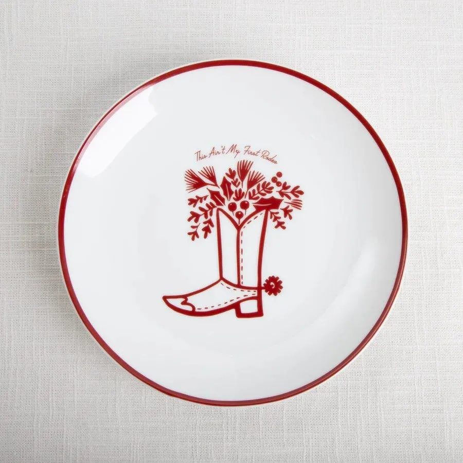 Santa's Longhorn Sleigh Plate Set