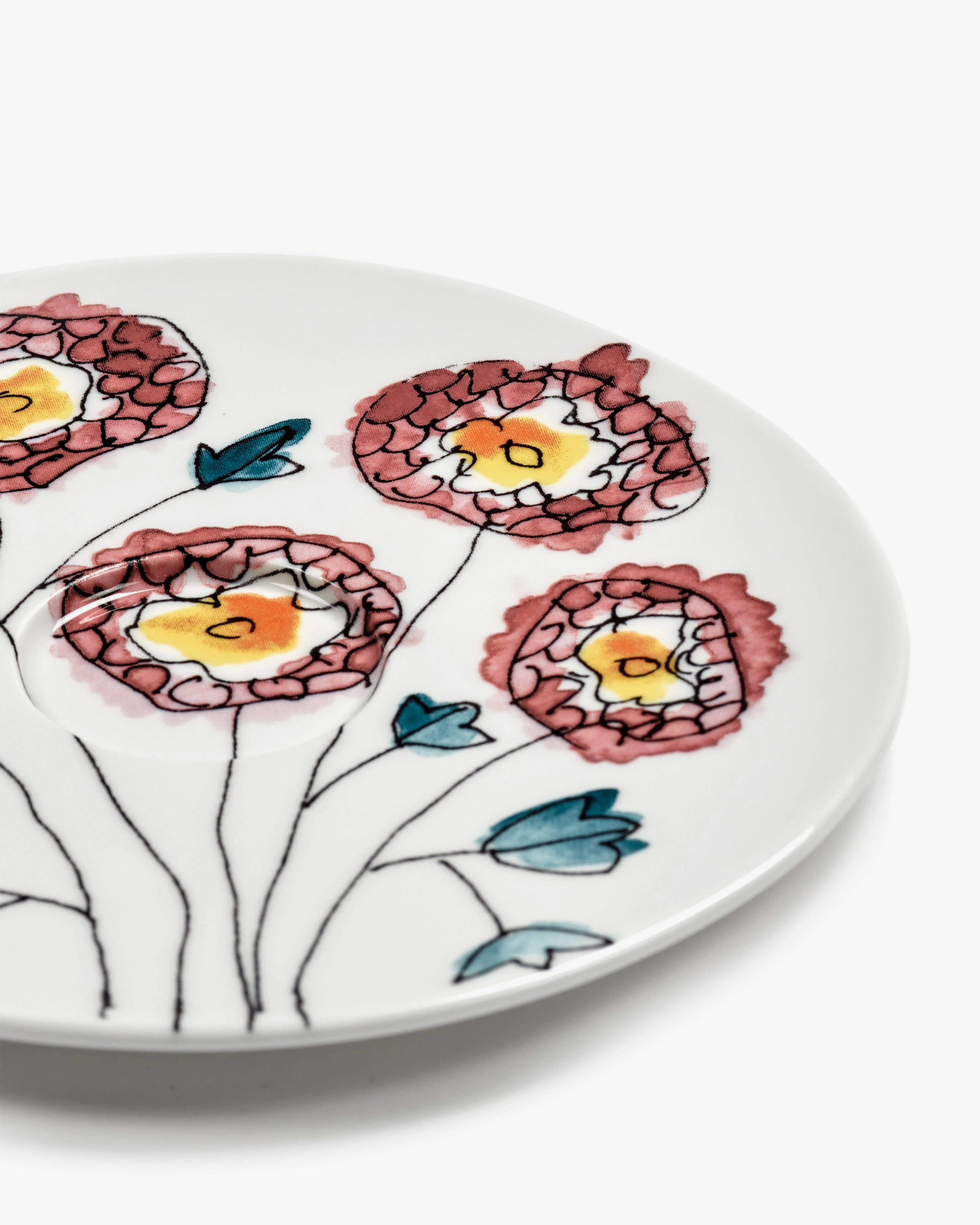 Saucer cappuccino cup Anemone milk Midnight Flowers