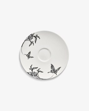Saucer cappuccino cup butterfly white - black ballet Unity