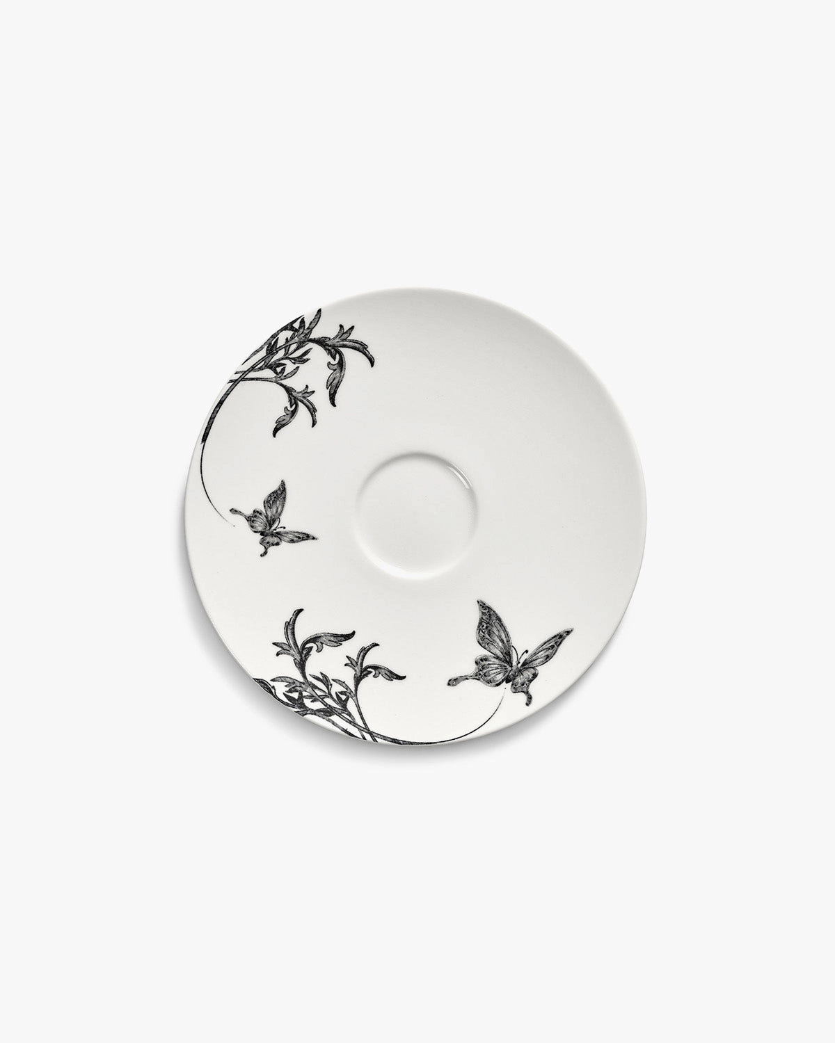 Saucer cappuccino cup butterfly white - black ballet Unity