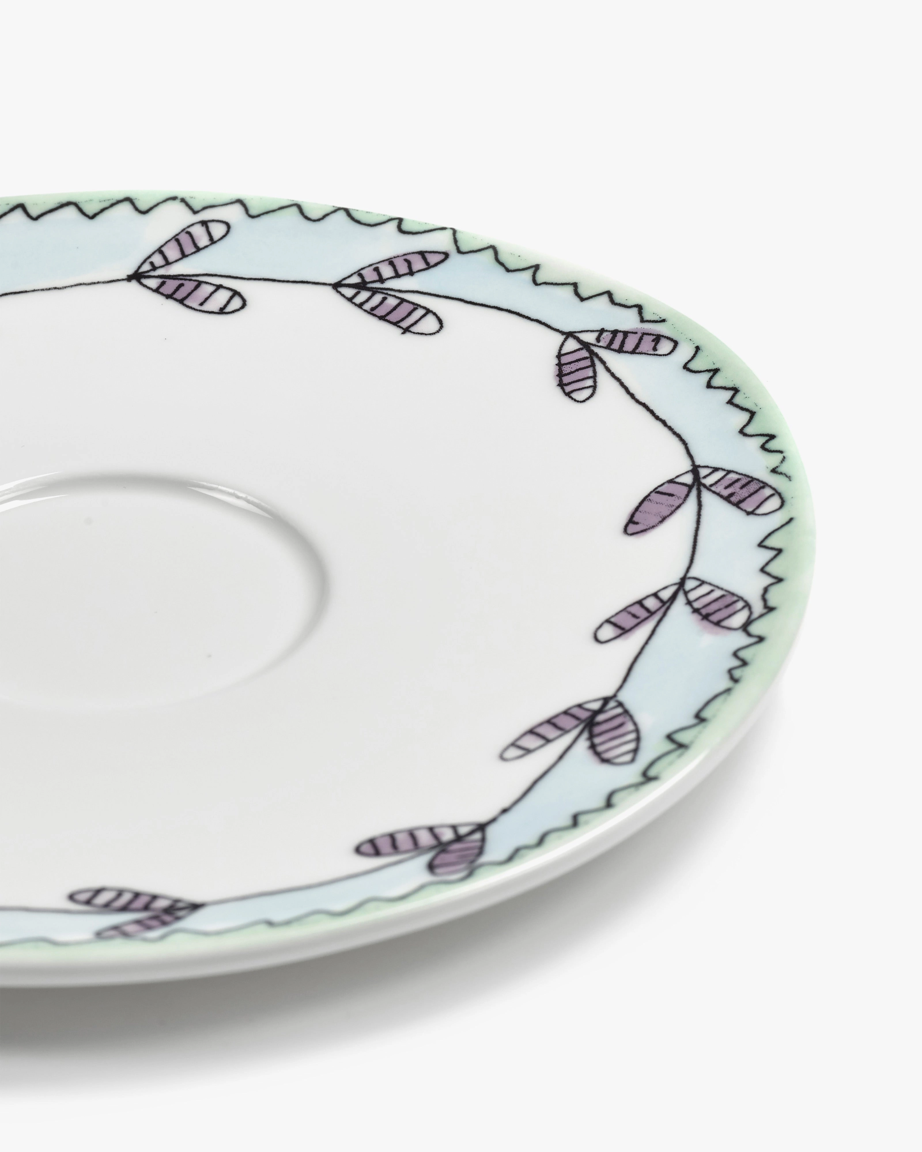 Saucer coffee cup high Blossom milk Midnight Flowers