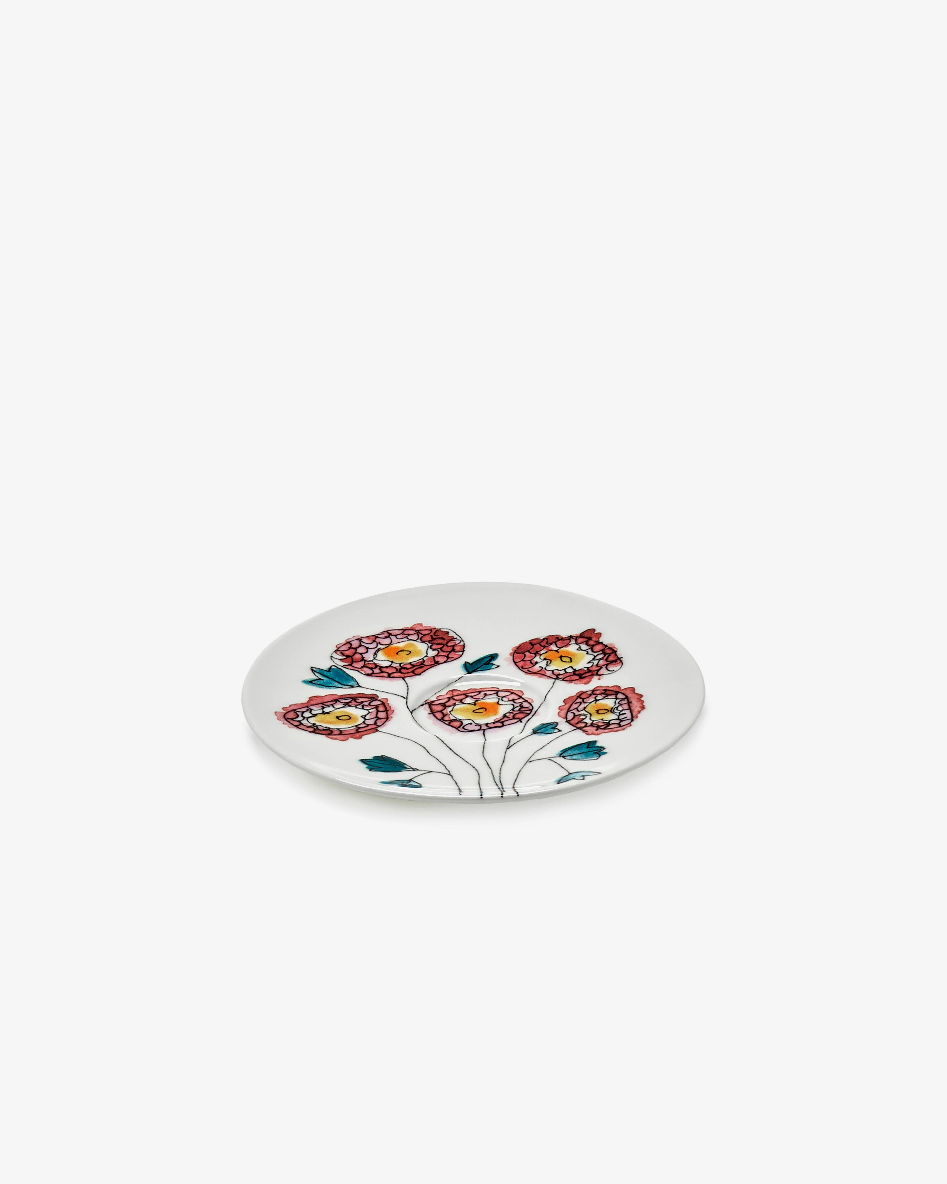 Saucer coffee cup low Anemone milk Midnight Flowers