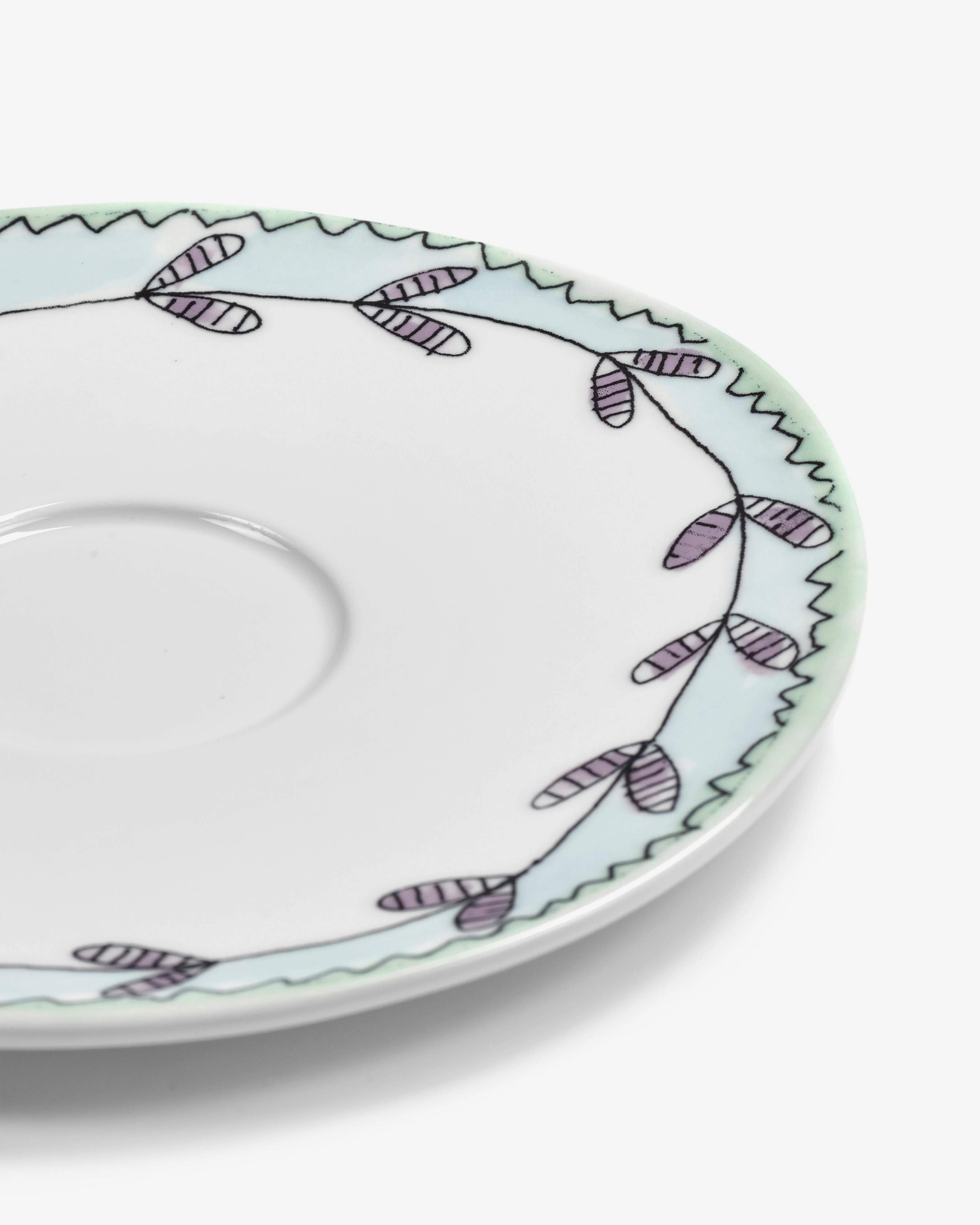 Saucer coffee cup low Blossom milk Midnight Flowers