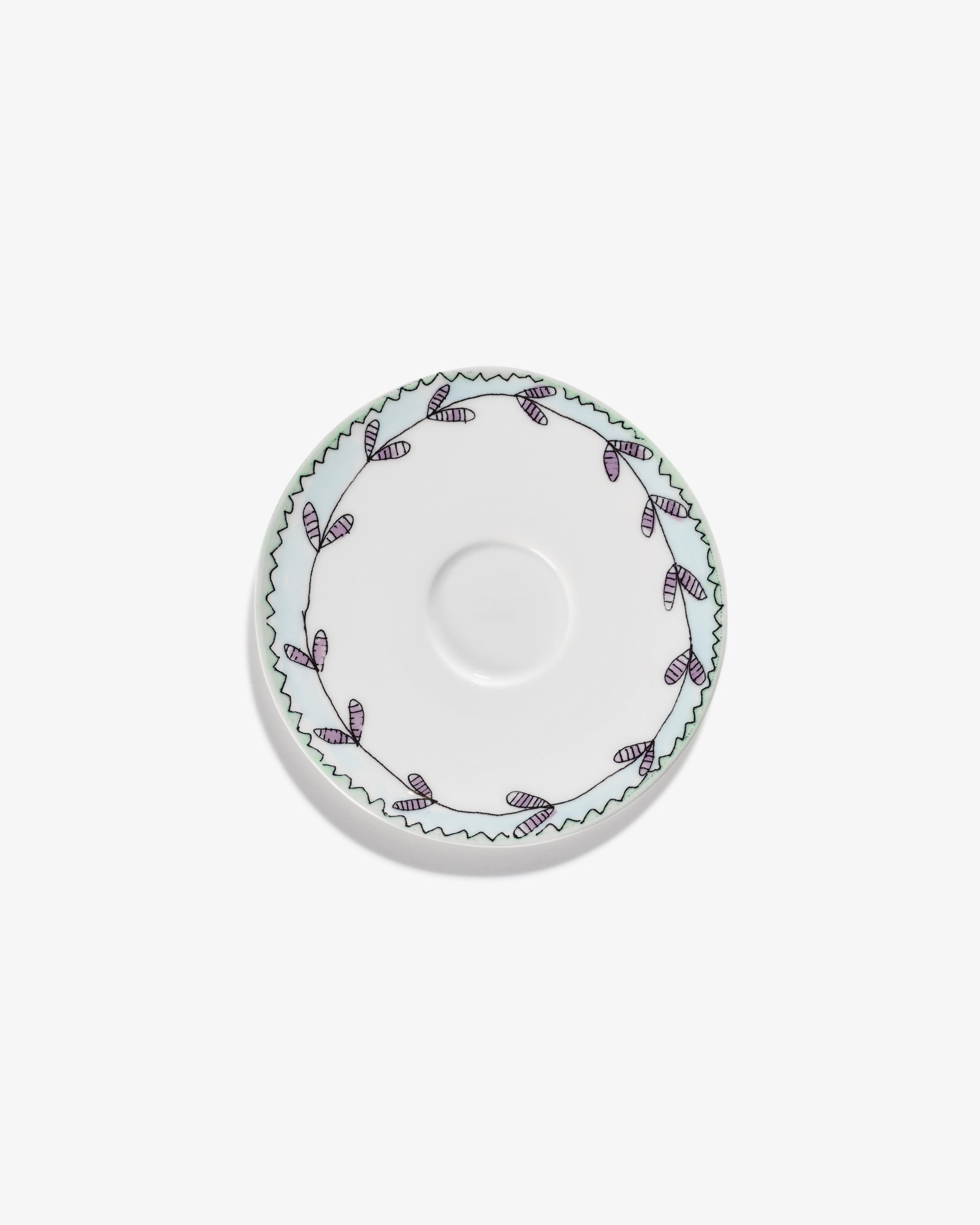Saucer coffee cup low Blossom milk Midnight Flowers