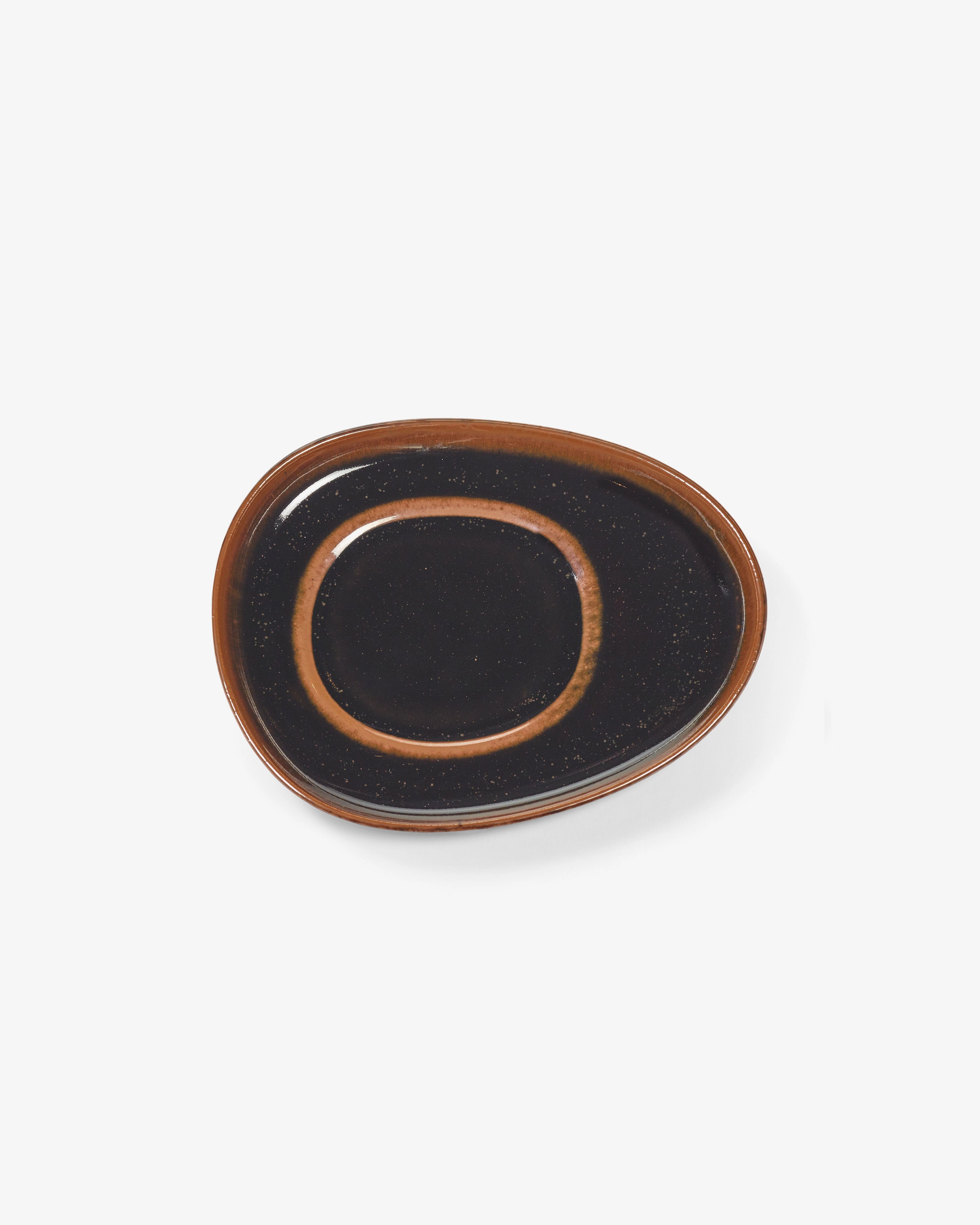 Saucer for  coffee cup dark brown Out of lines