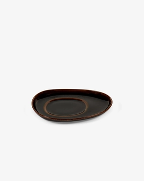 Saucer for  coffee cup dark brown Out of lines