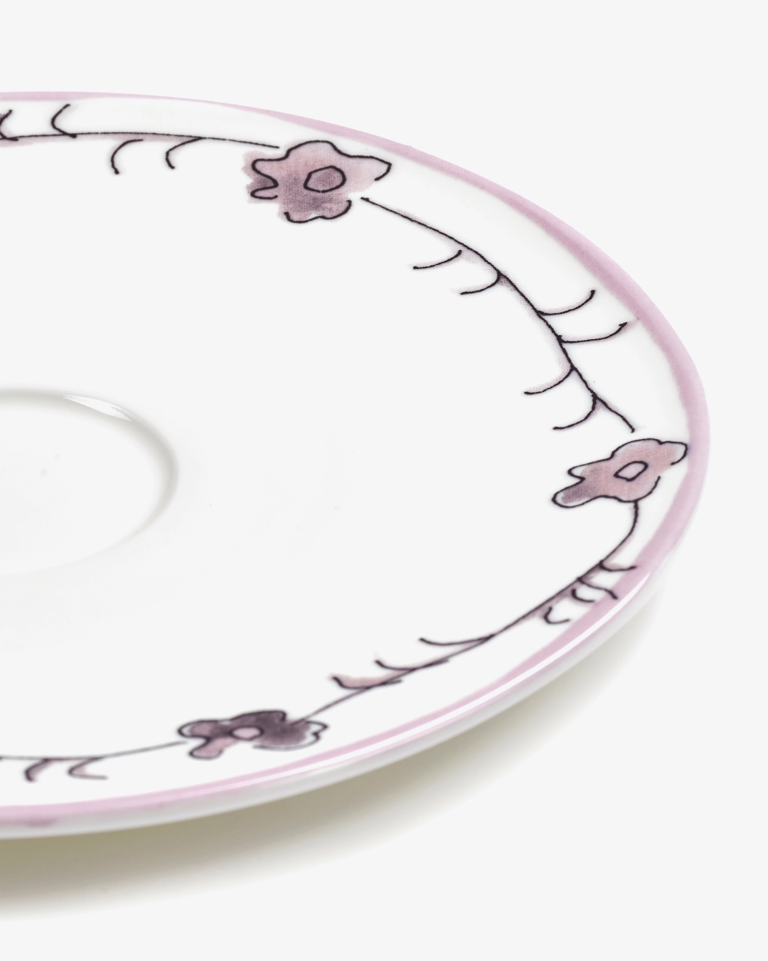Saucer soup bowl Dark viola Midnight Flowers