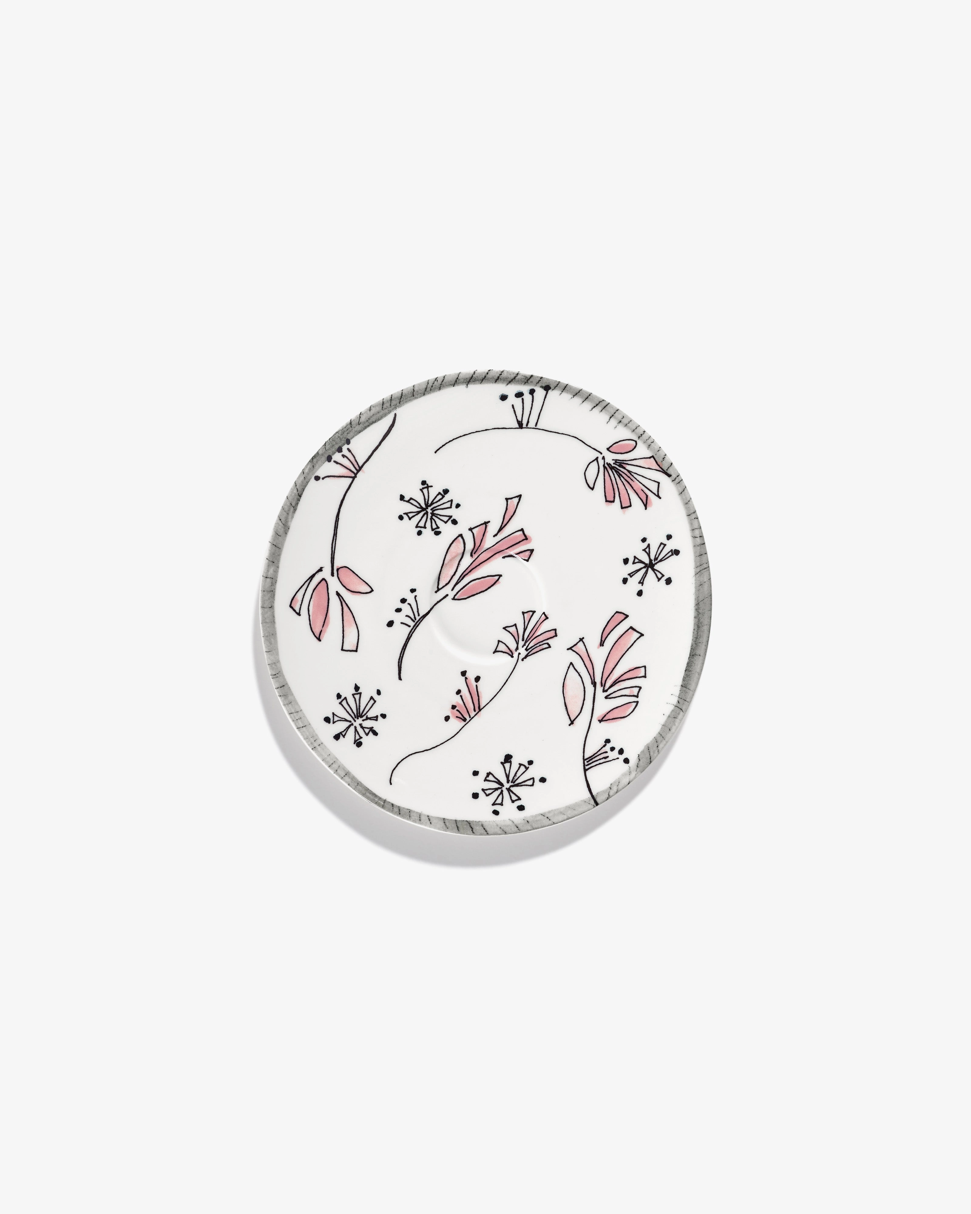 Saucer soup bowl Fiore rosa Midnight Flowers