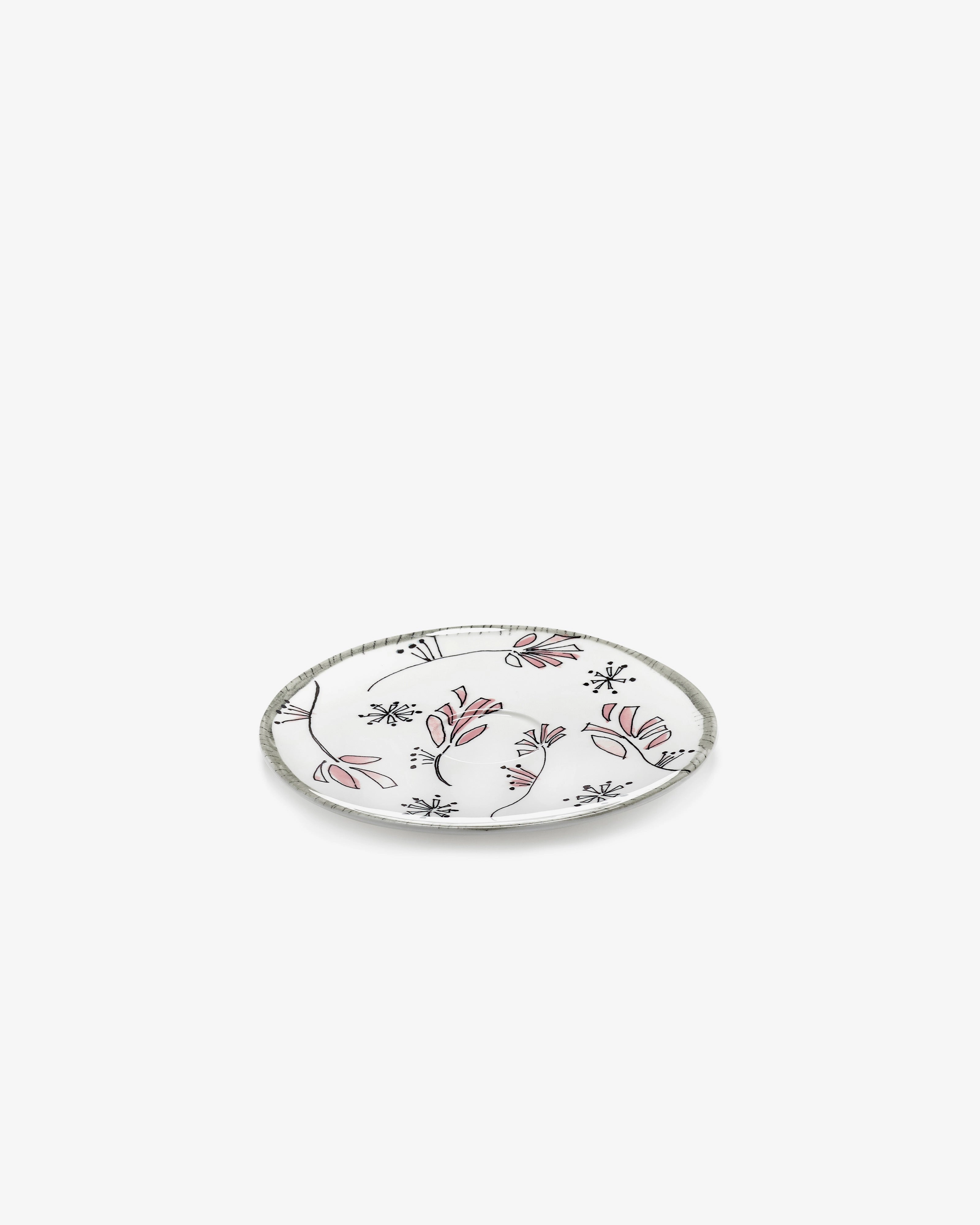 Saucer soup bowl Fiore rosa Midnight Flowers