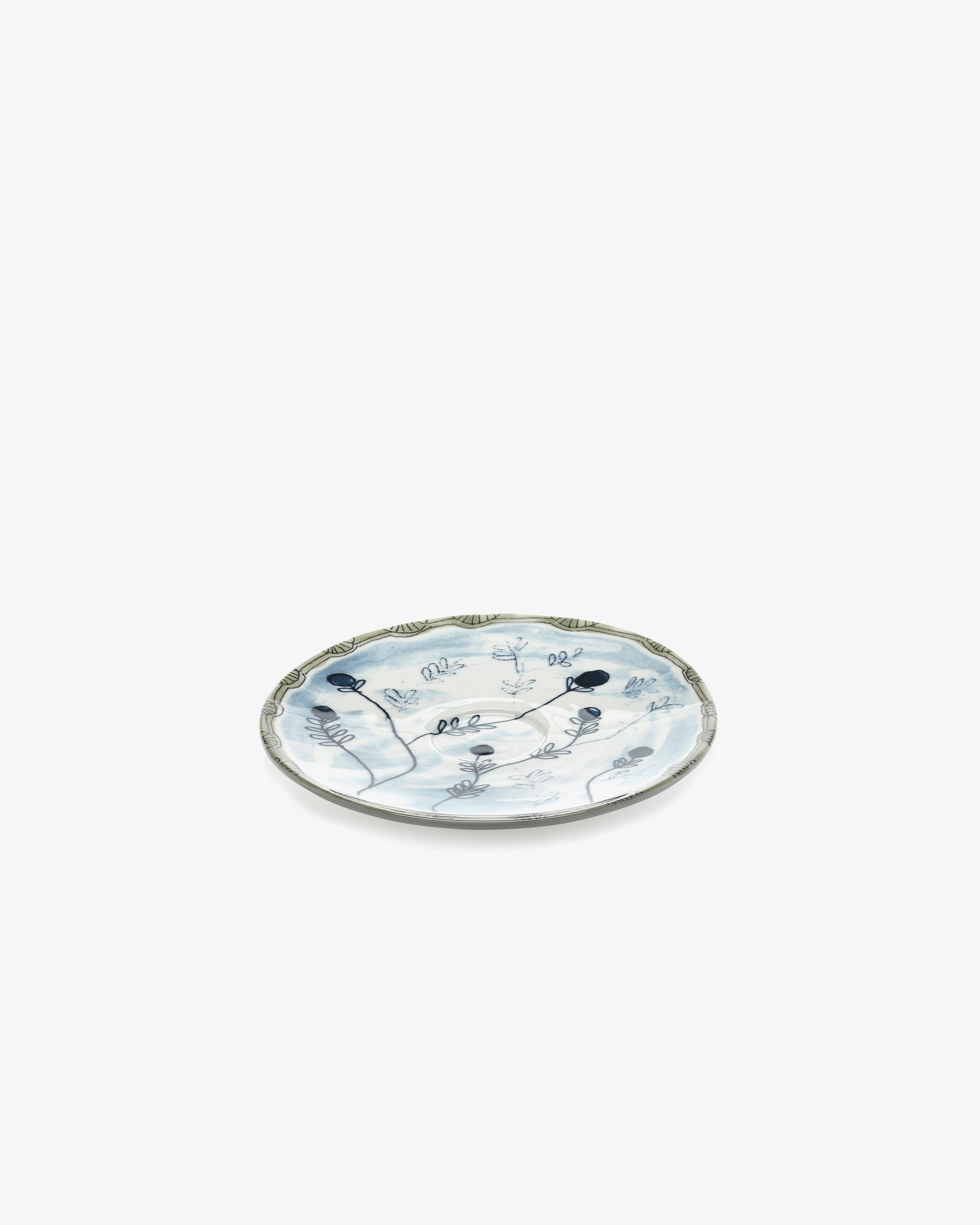 Saucer soup bowl Mirtillo tea Midnight Flowers