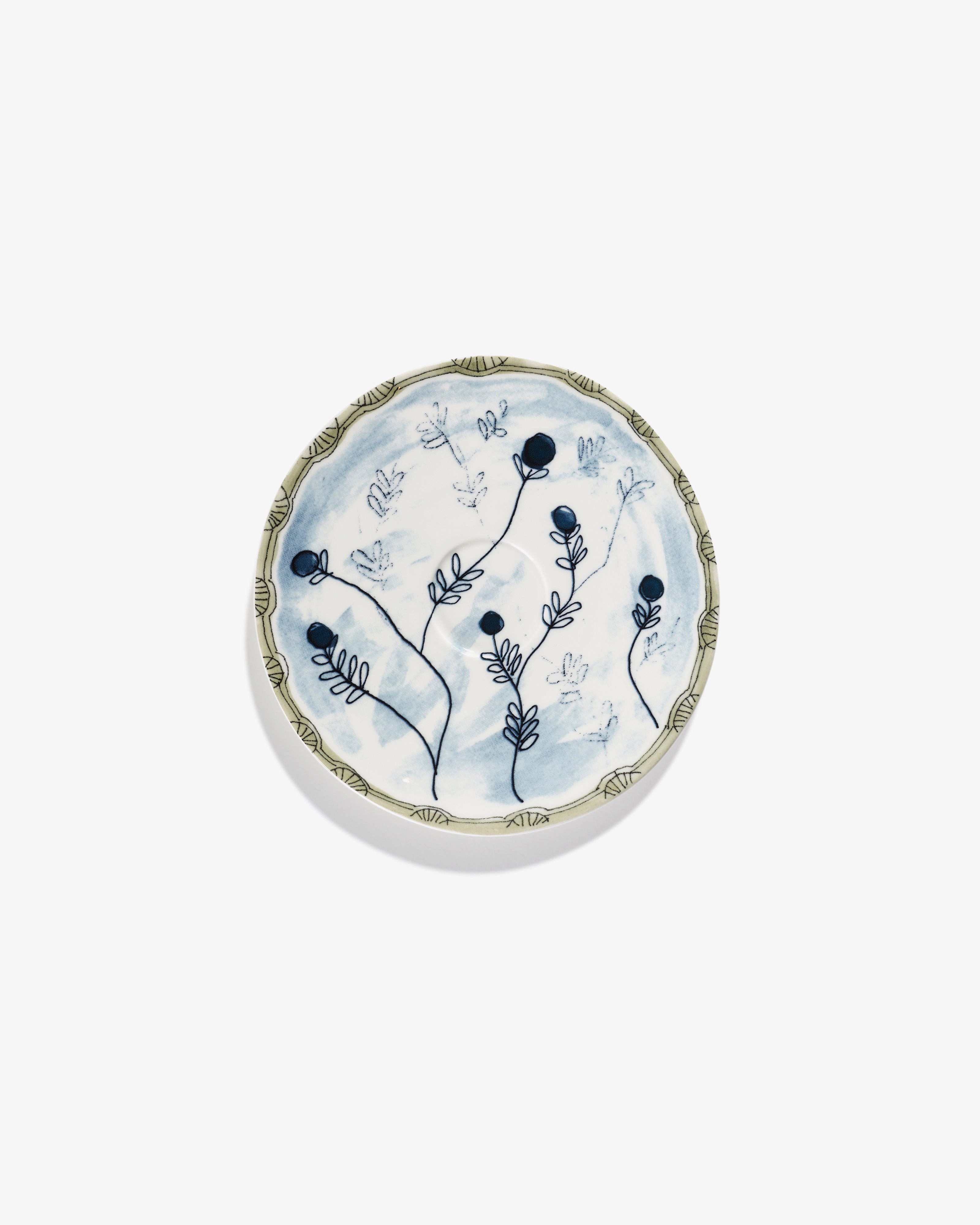 Saucer soup bowl Mirtillo tea Midnight Flowers