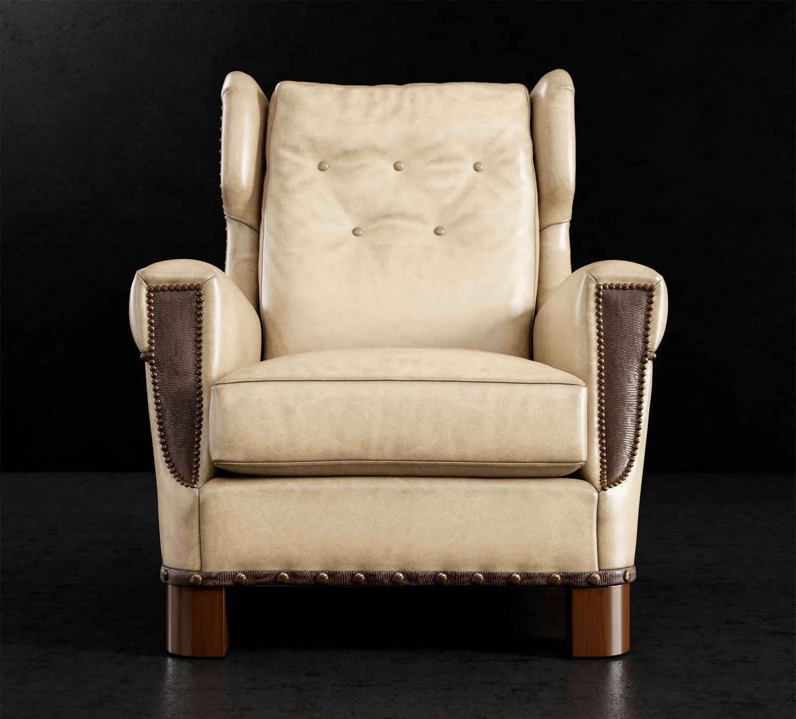 Sauvage Button Back Leather Chair