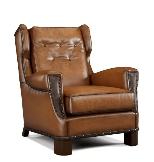 Sauvage Button Back Leather Chair