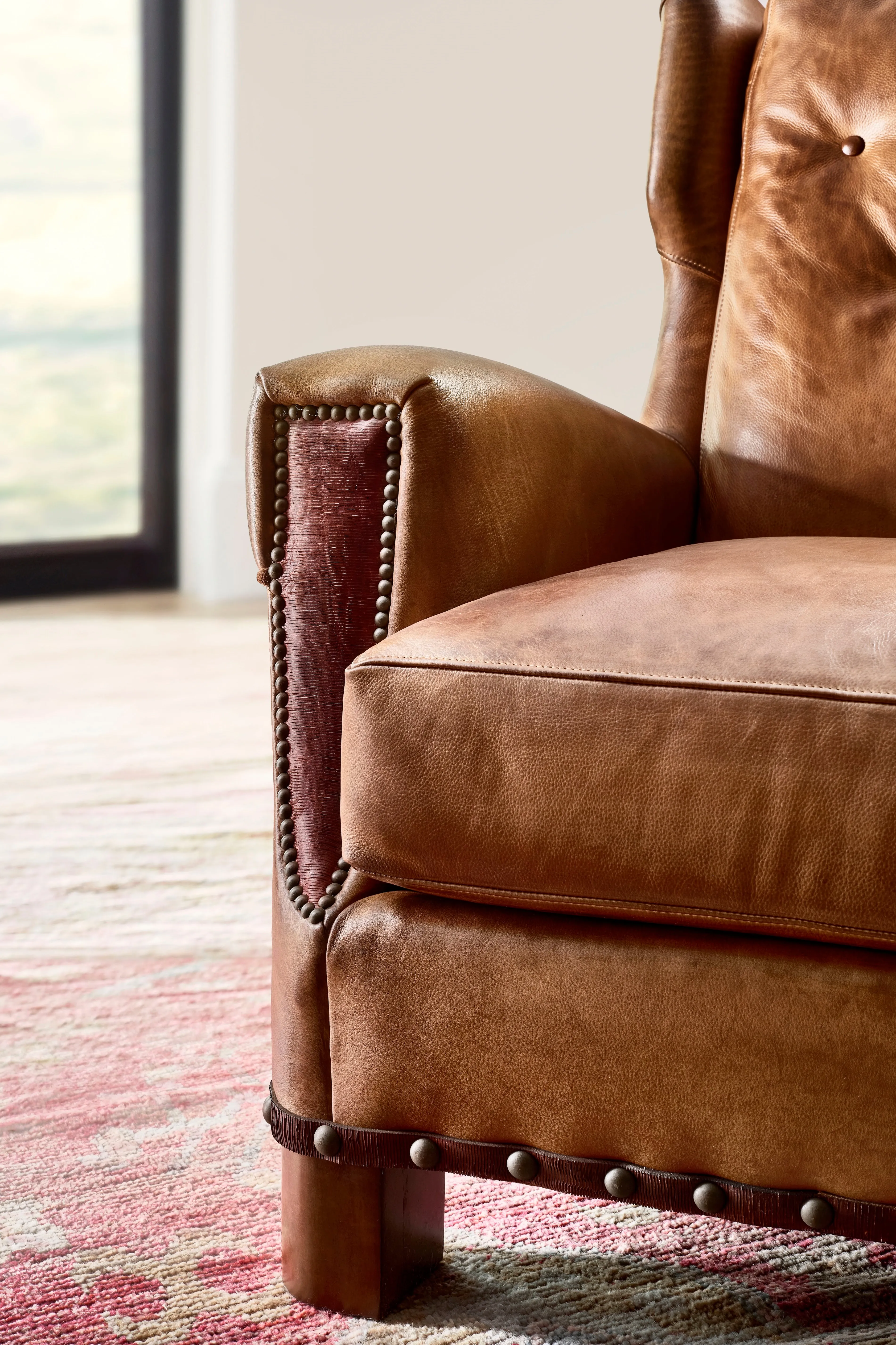 Sauvage Button Back Leather Chair