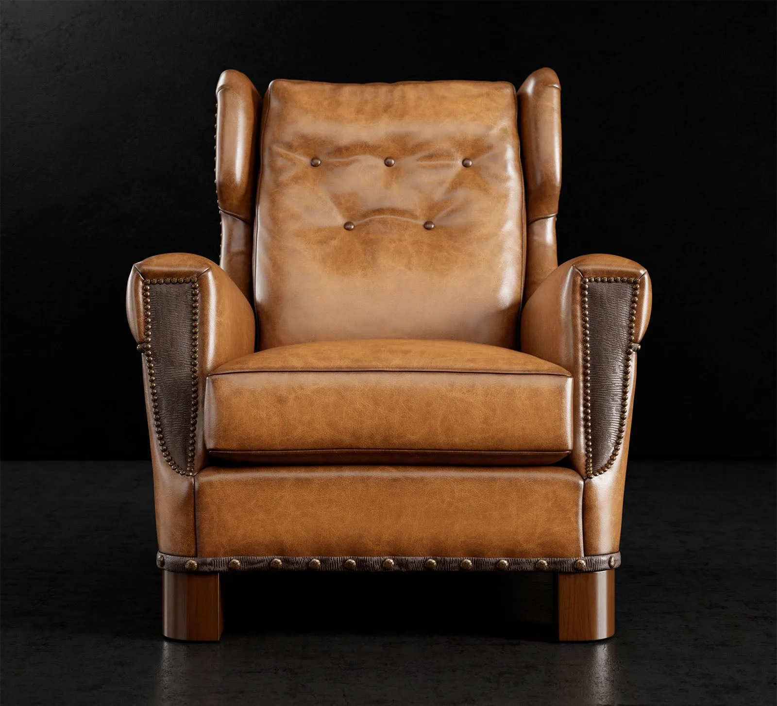 Sauvage Button Back Leather Chair
