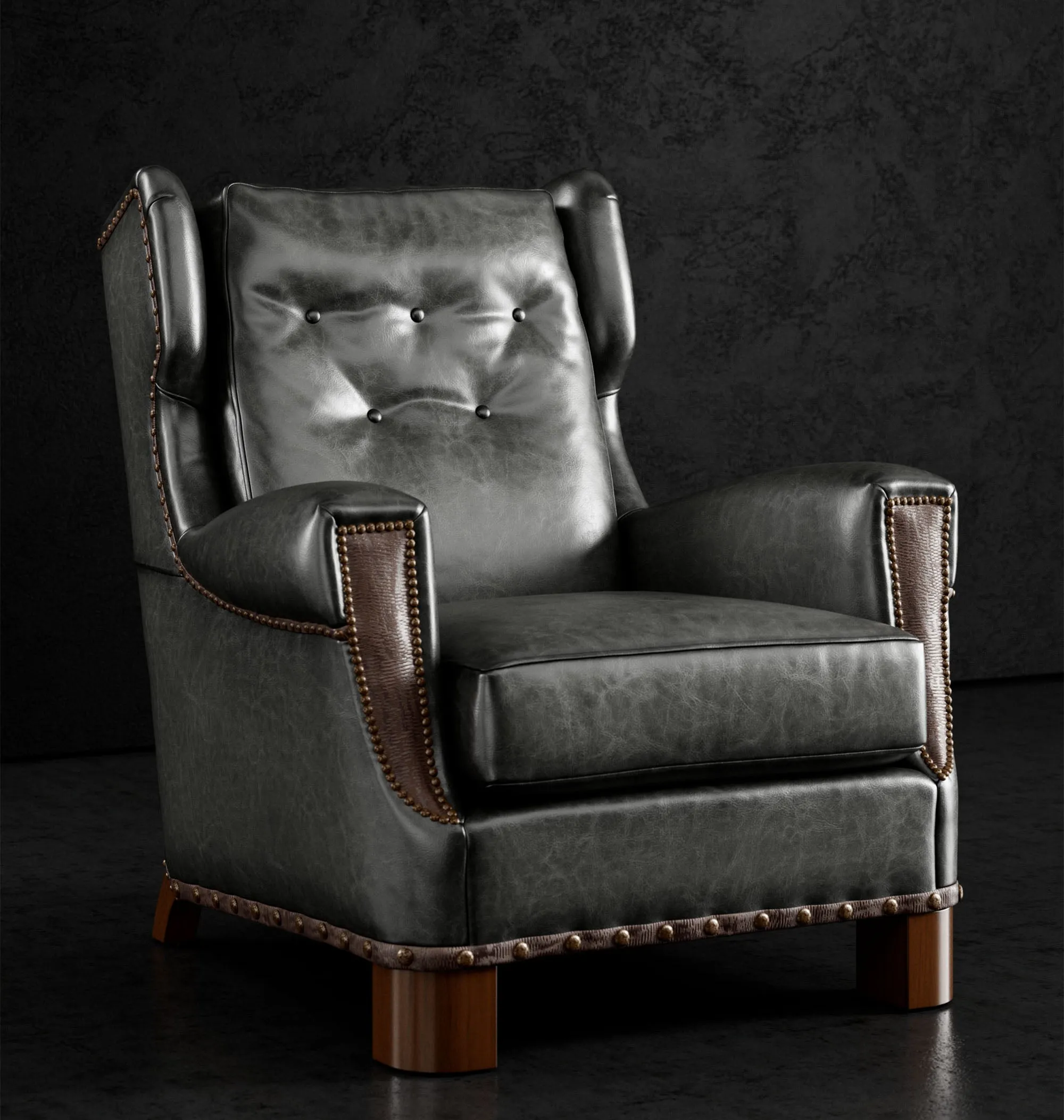 Sauvage Button Back Leather Chair