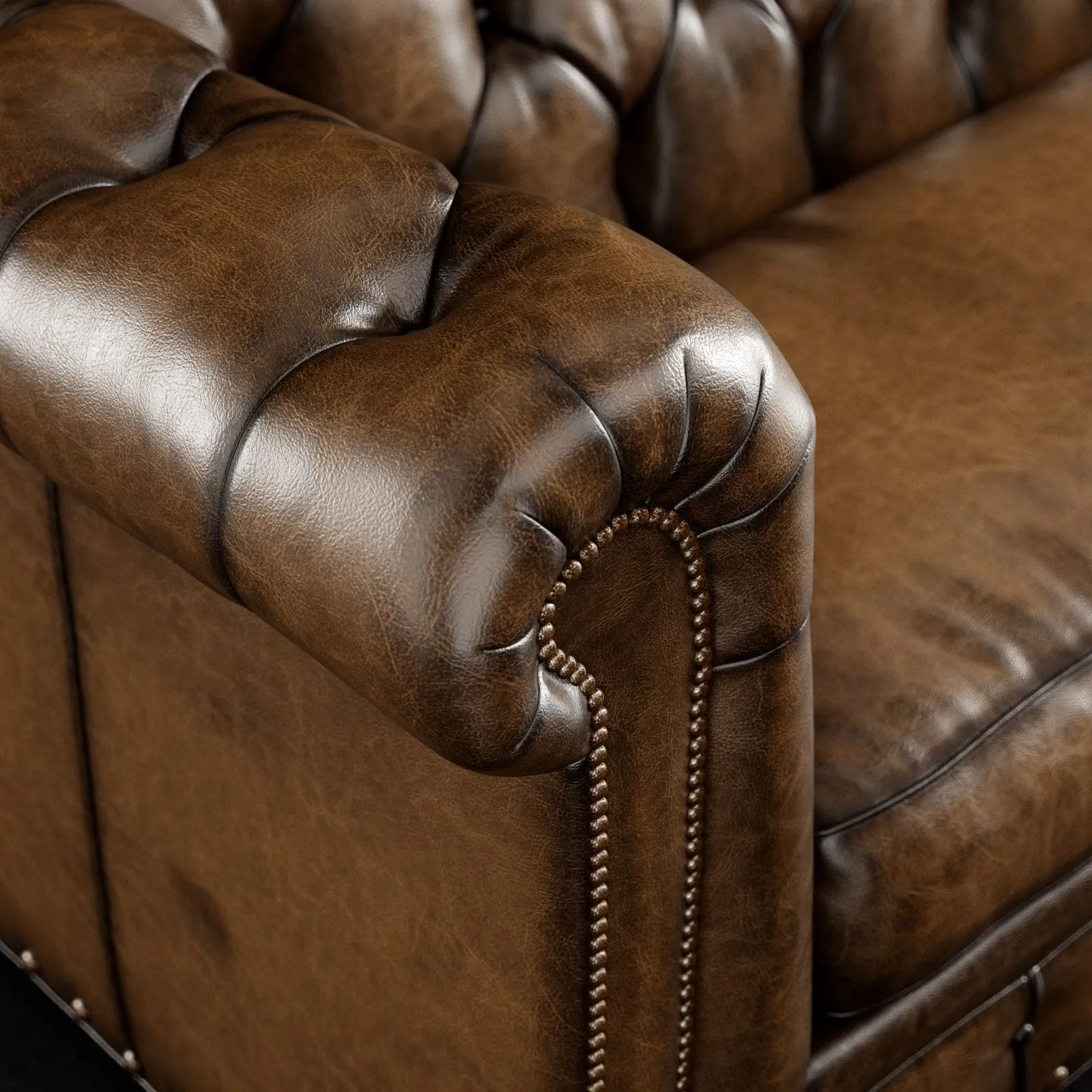 Sauvage Button Back Leather Sofa