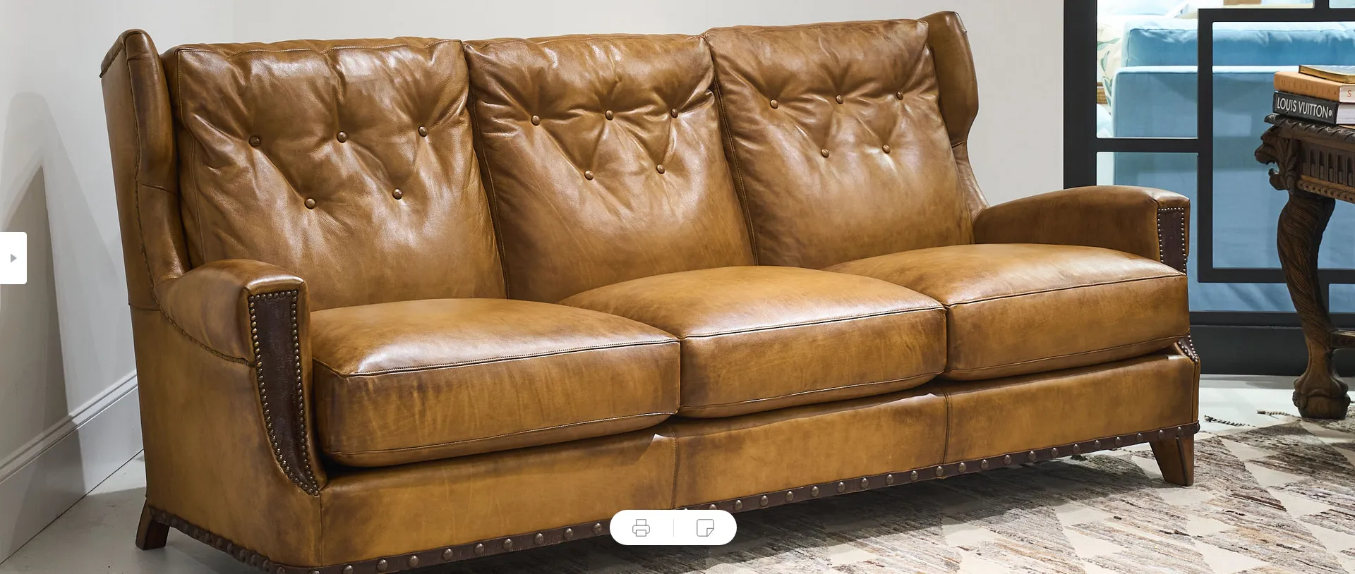Sauvage Button Back Leather Sofa