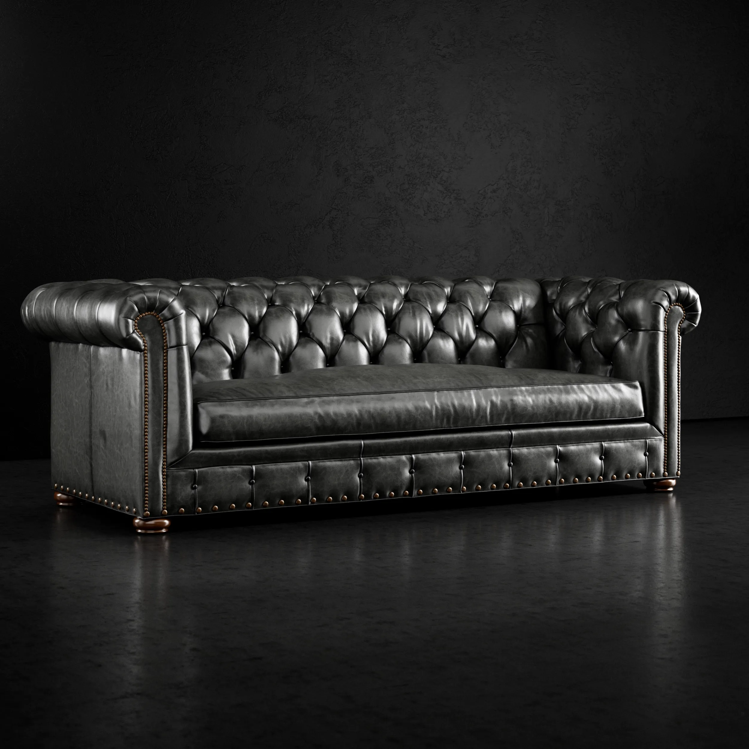 Sauvage Button Back Leather Sofa