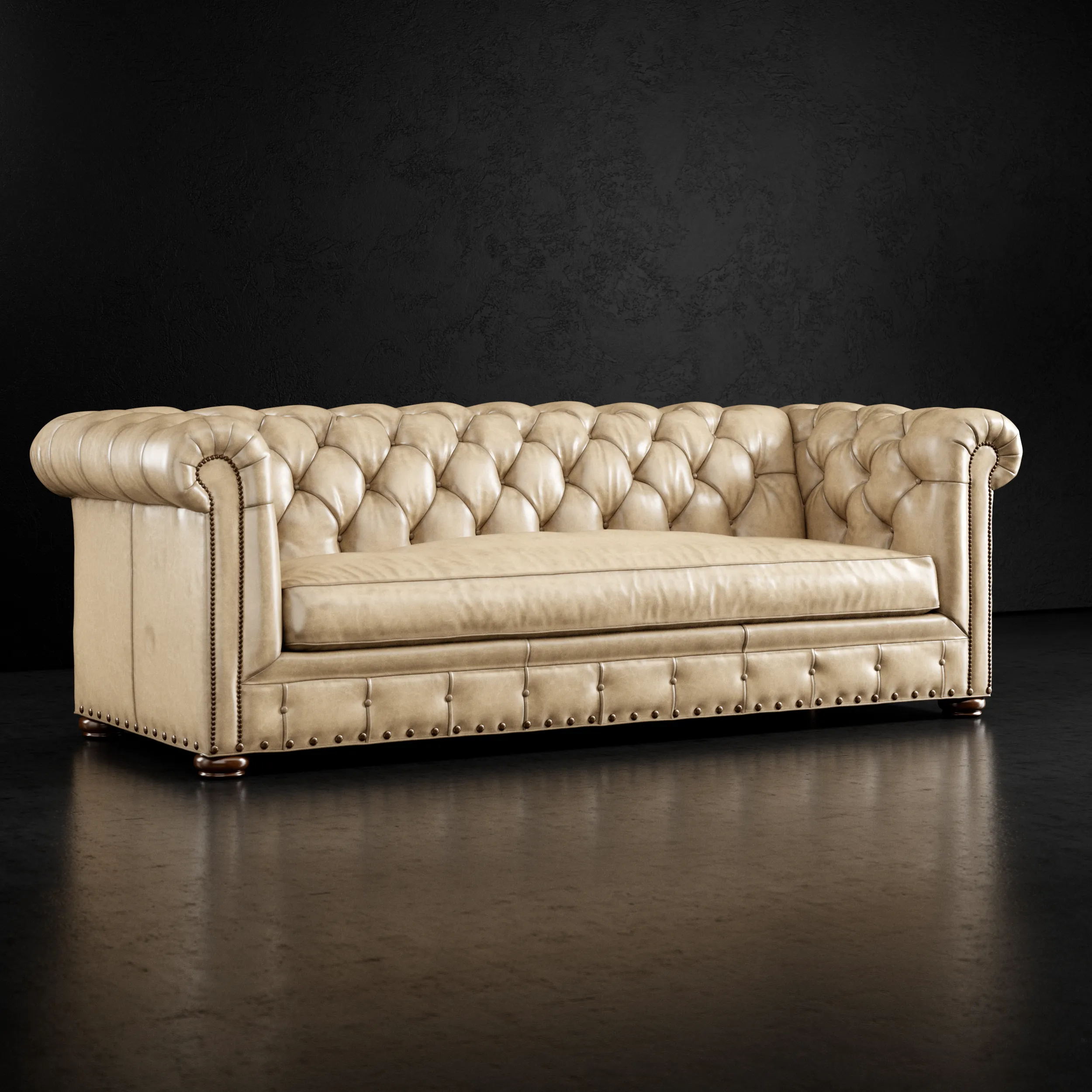Sauvage Button Back Leather Sofa