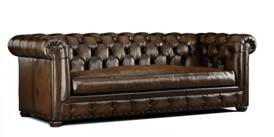 Sauvage Button Back Leather Sofa