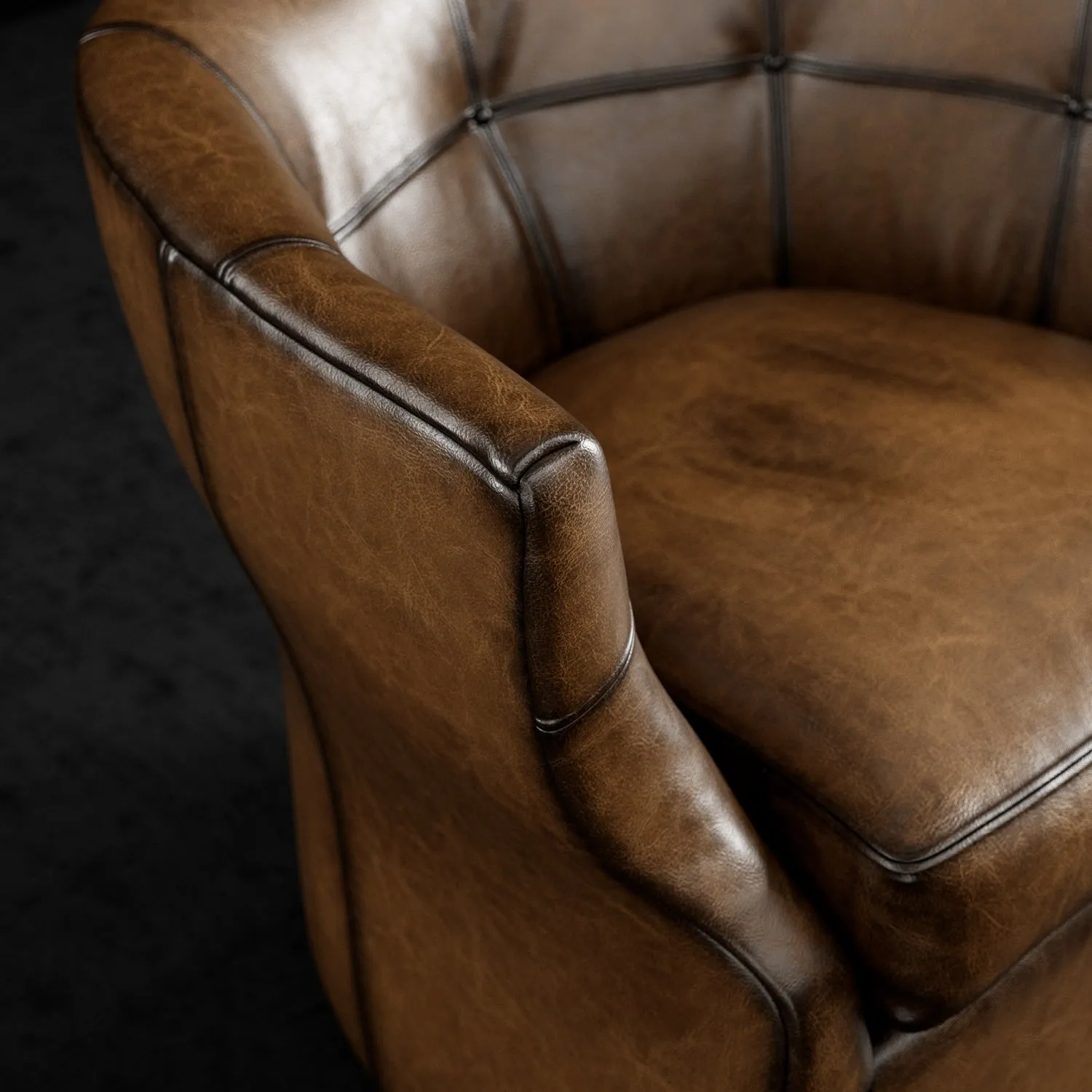 Sauvage Luxury Leather Swivel Chair