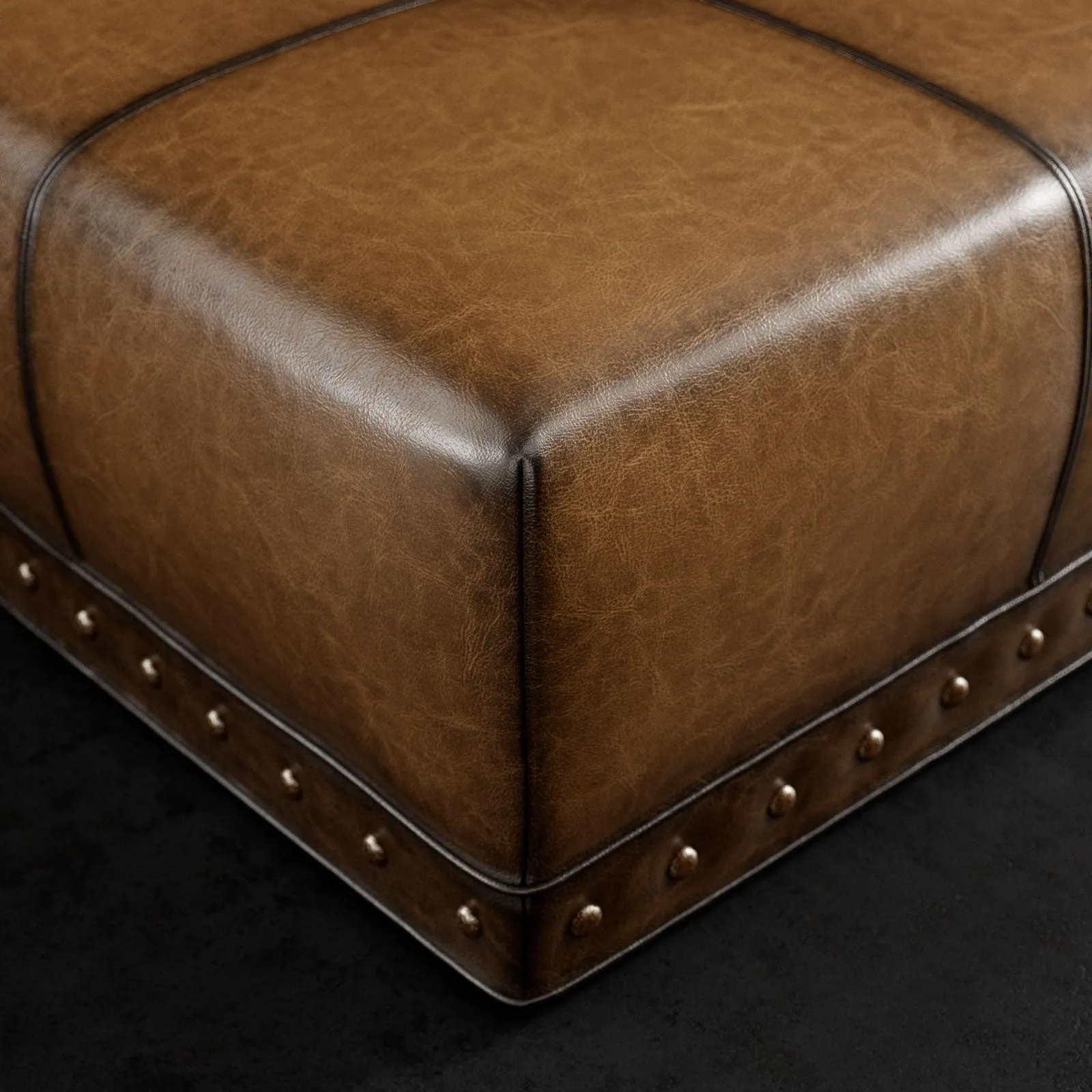 Sauvage Square Leather Ottoman