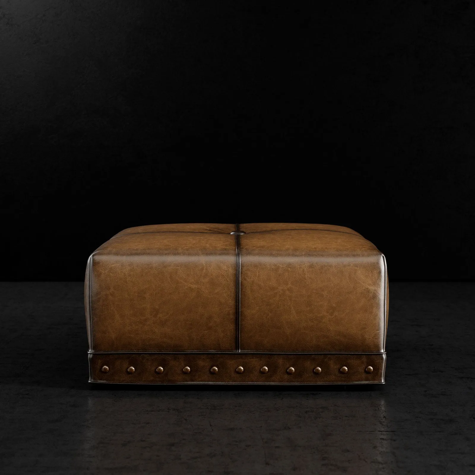 Sauvage Square Leather Ottoman