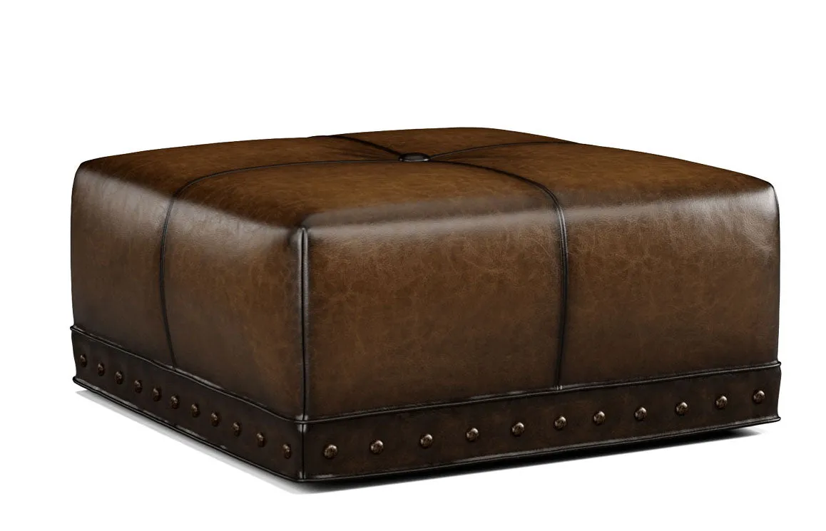 Sauvage Square Leather Ottoman