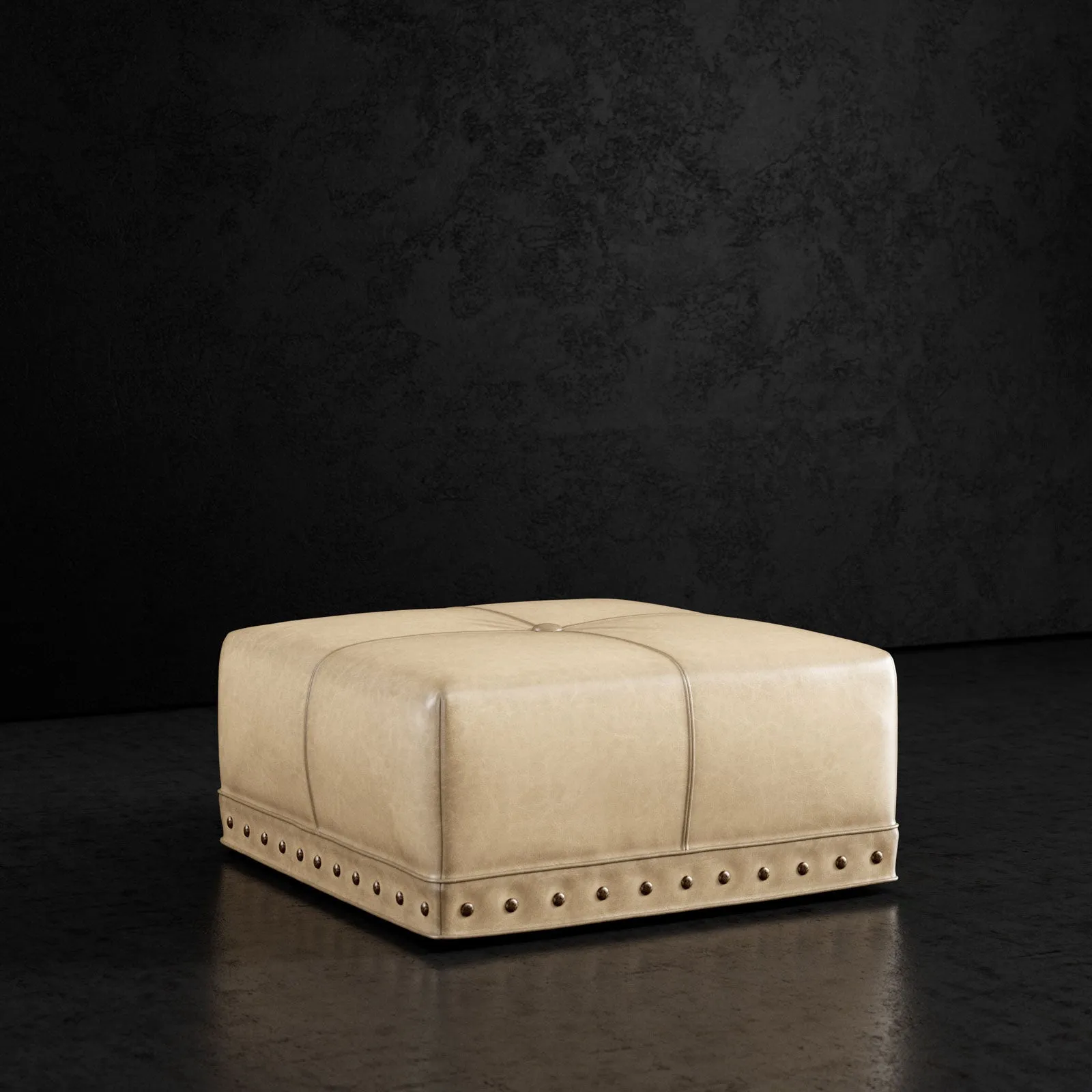 Sauvage Square Leather Ottoman