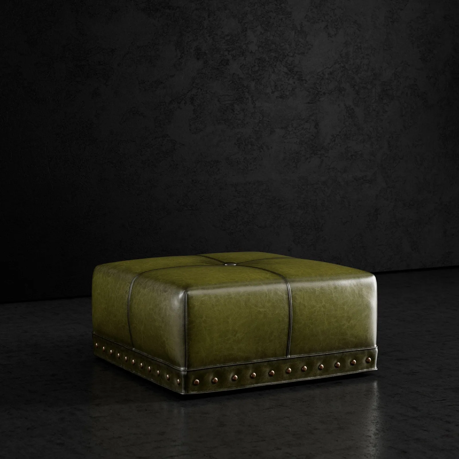 Sauvage Square Leather Ottoman