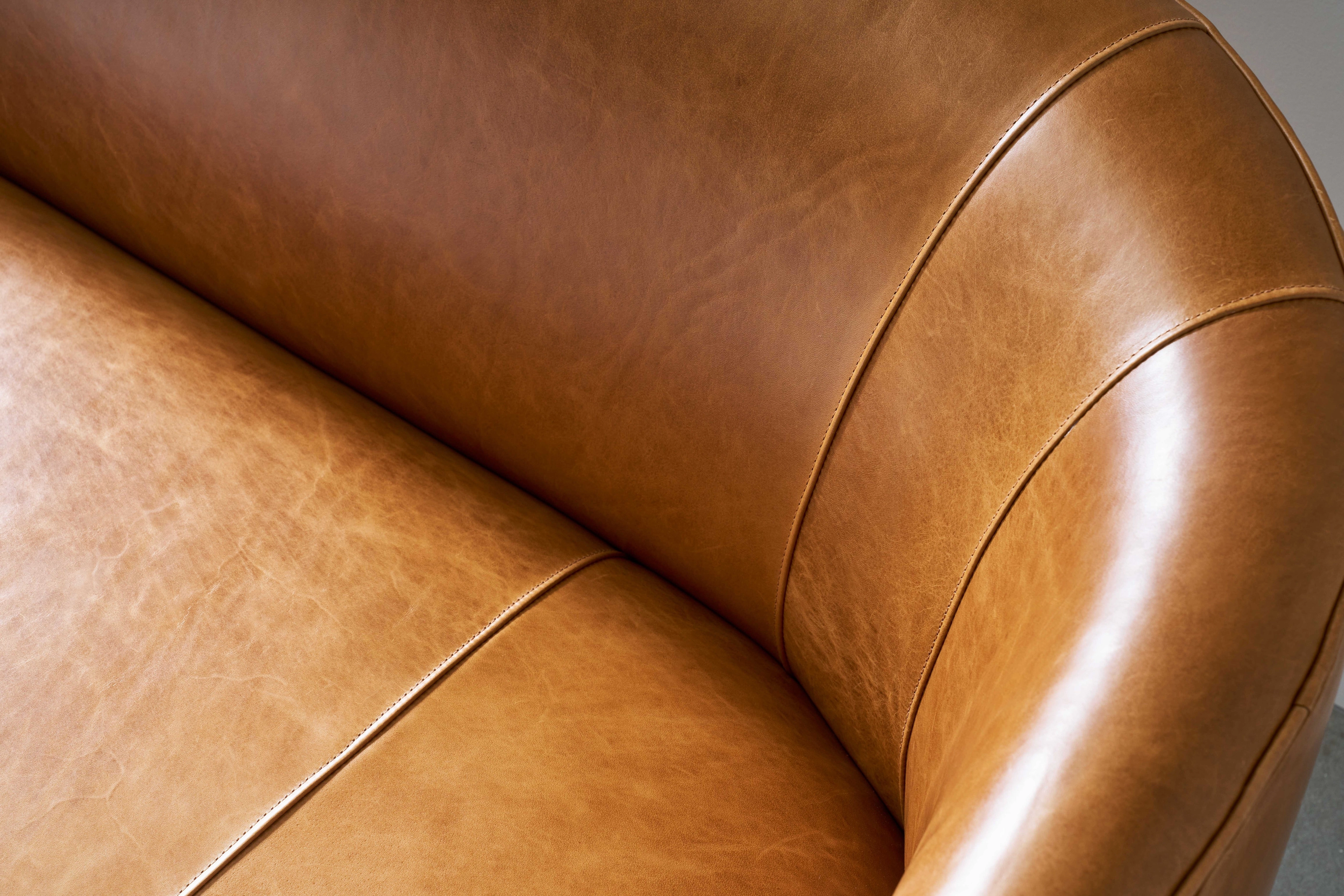 Sauvage Bentley Luxury Leather Settee with Custom Options