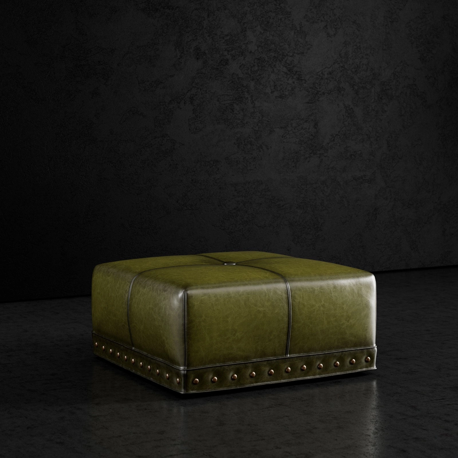 Sauvage Square Leather Ottoman