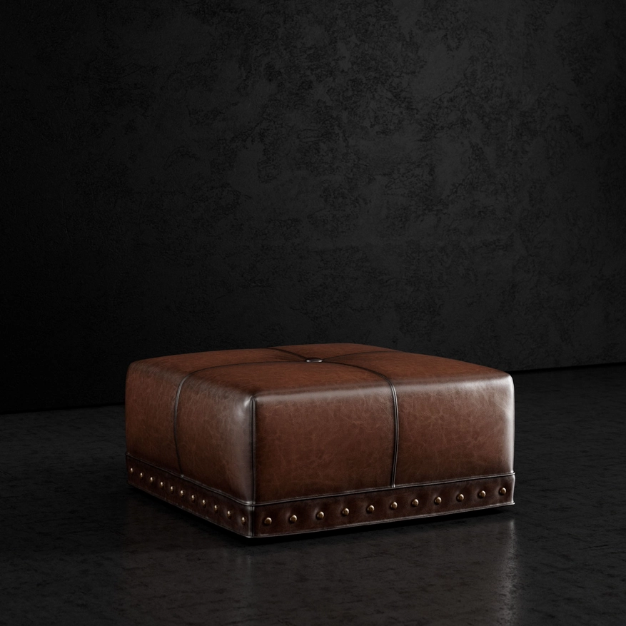 Sauvage Square Leather Ottoman