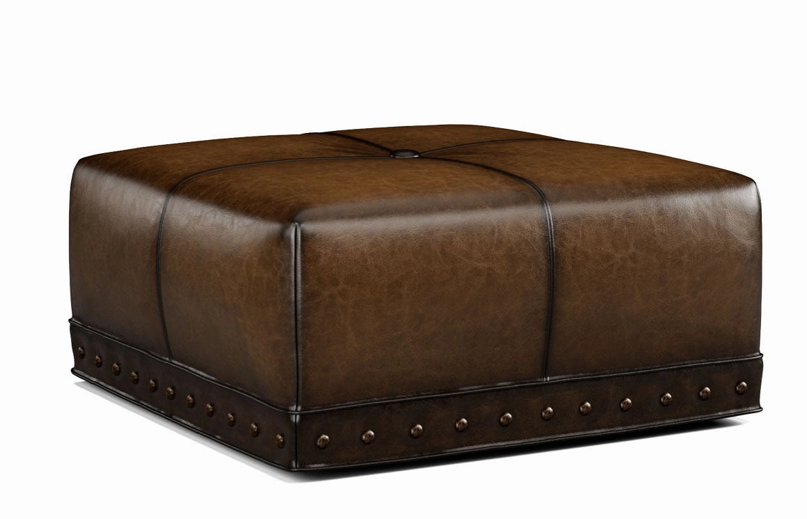 Sauvage Square Leather Ottoman