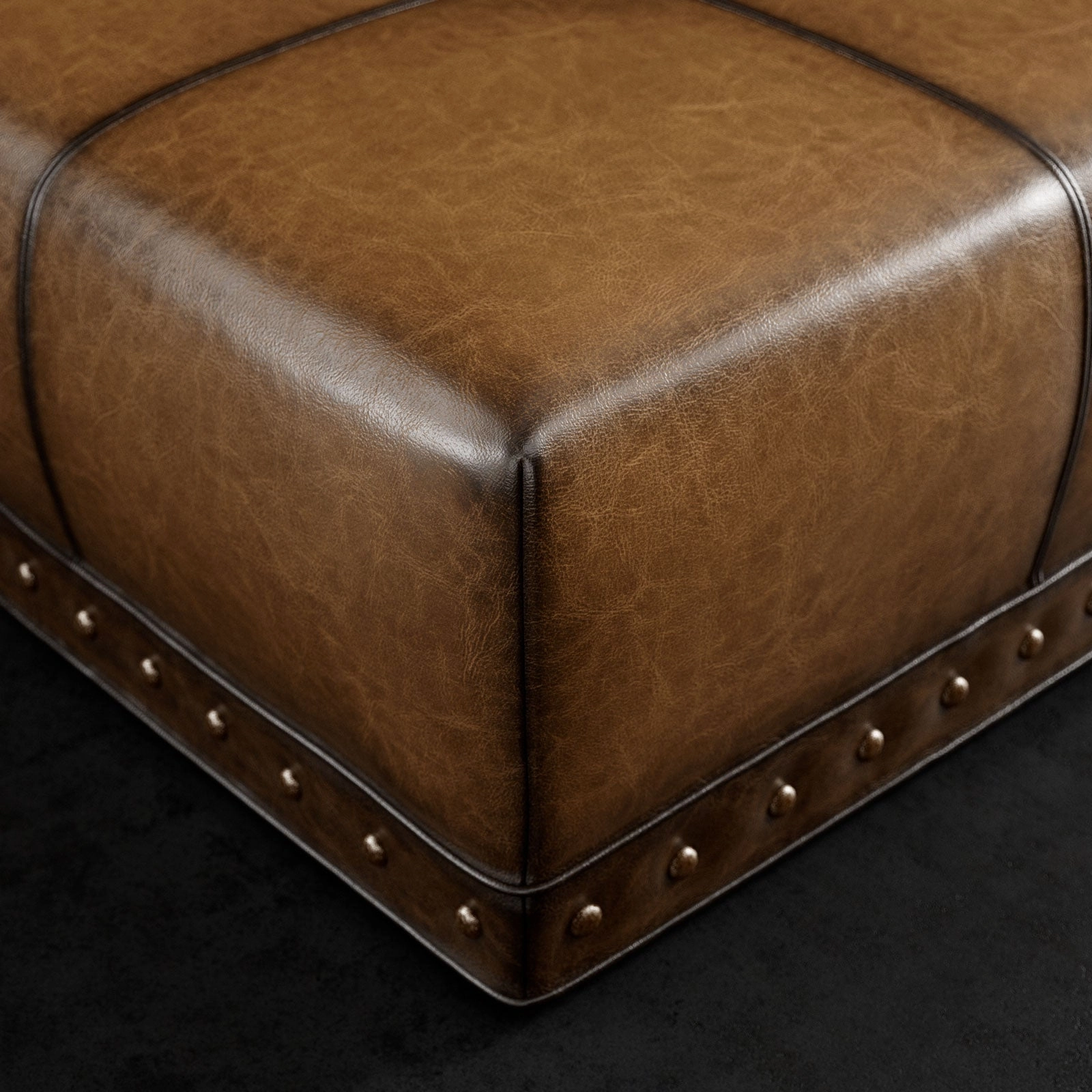 Sauvage Square Leather Ottoman