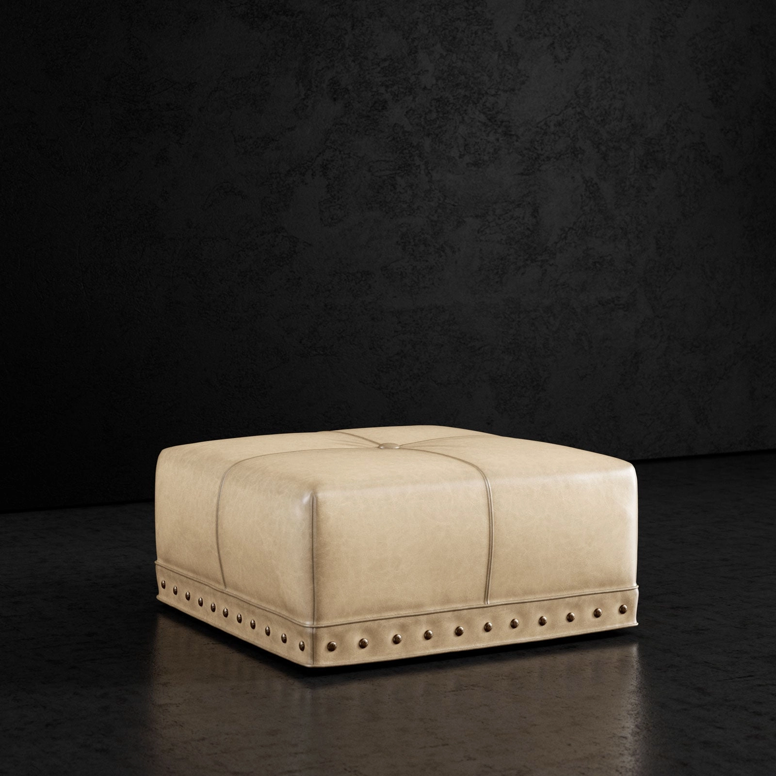 Sauvage Square Leather Ottoman