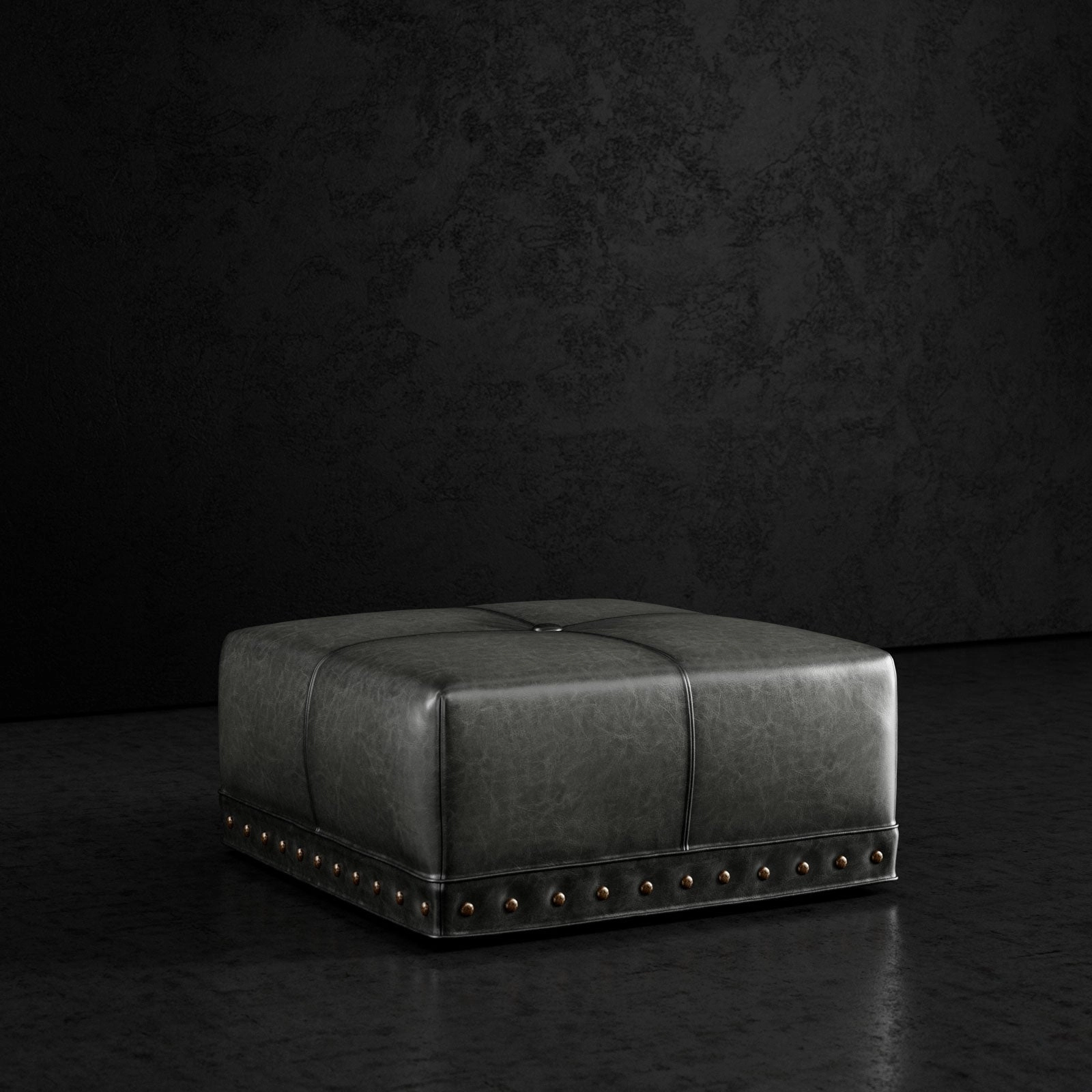 Sauvage Square Leather Ottoman