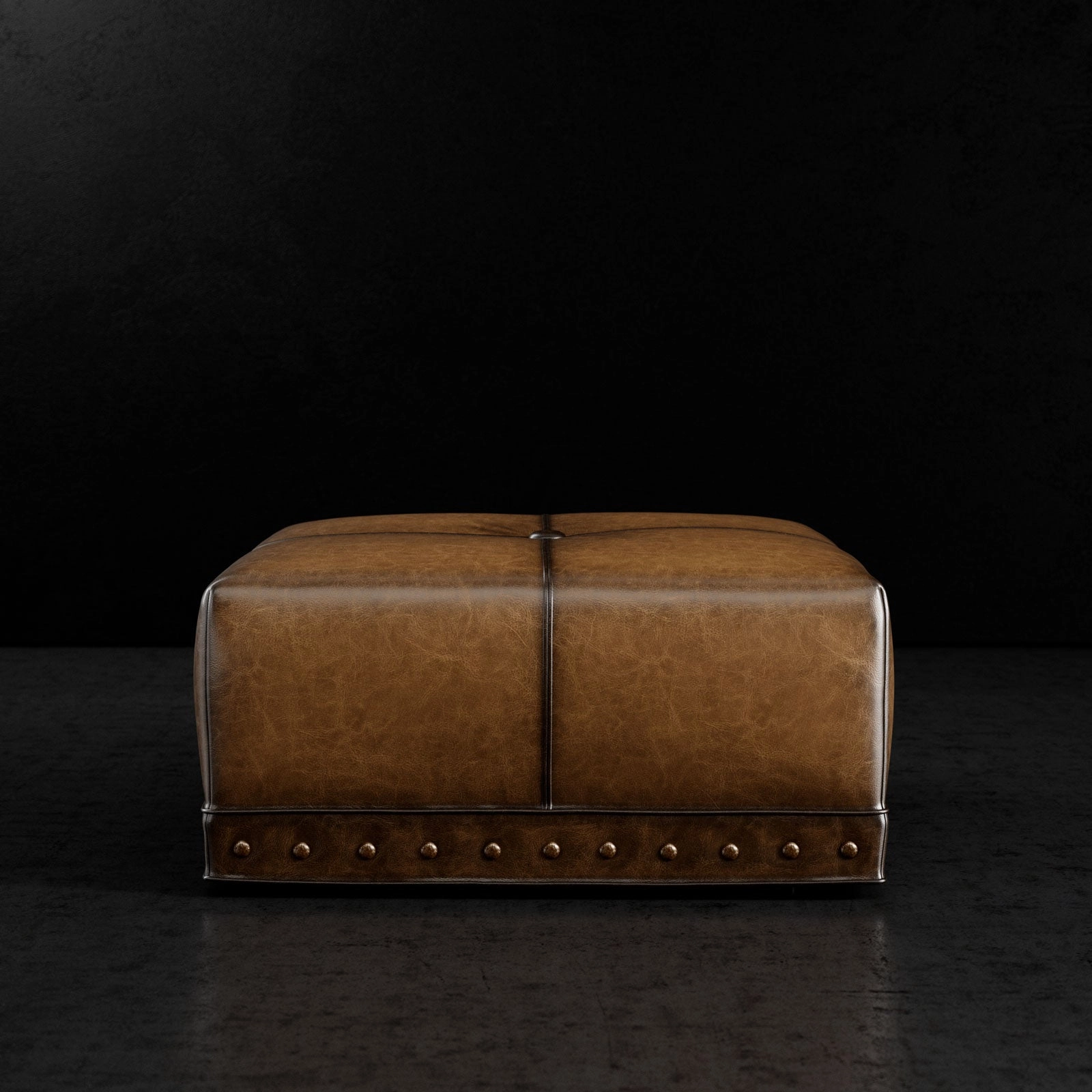 Sauvage Square Leather Ottoman