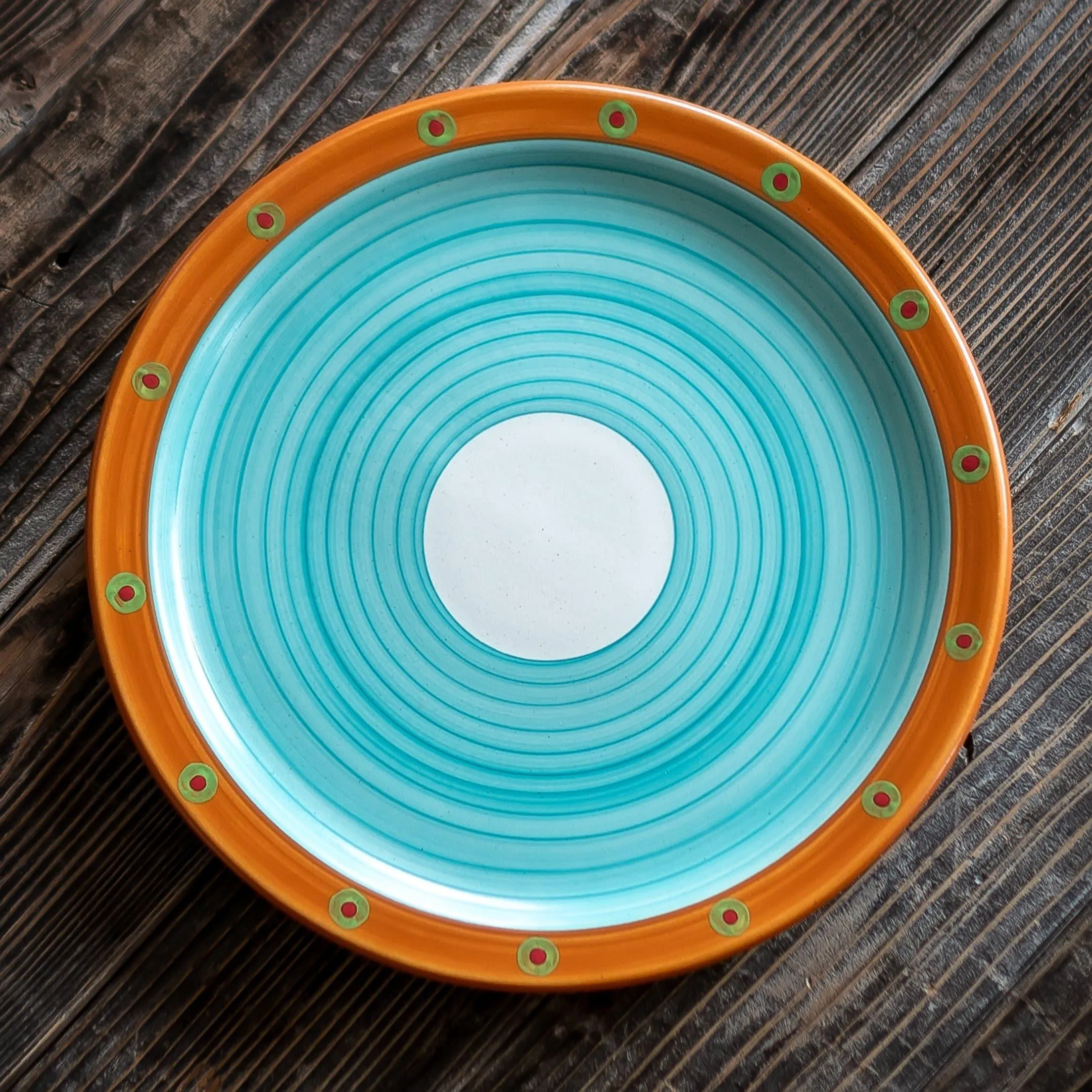 Sedona Sky Round Ceramic Serving Platter shower curtain, waterproof liner