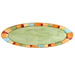 Serape Hand Painted Oval Bread Platter shower curtain, waterproof liner