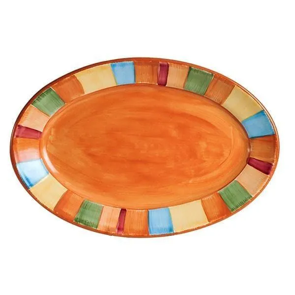 Serape Hand Painted Oval Platter shower curtain, waterproof liner