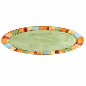 Serape Hand Painted Oval Bread Platter shower curtain, waterproof liner
