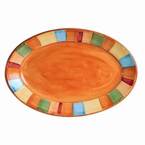 Serape Hand Painted Oval Platter shower curtain, waterproof liner