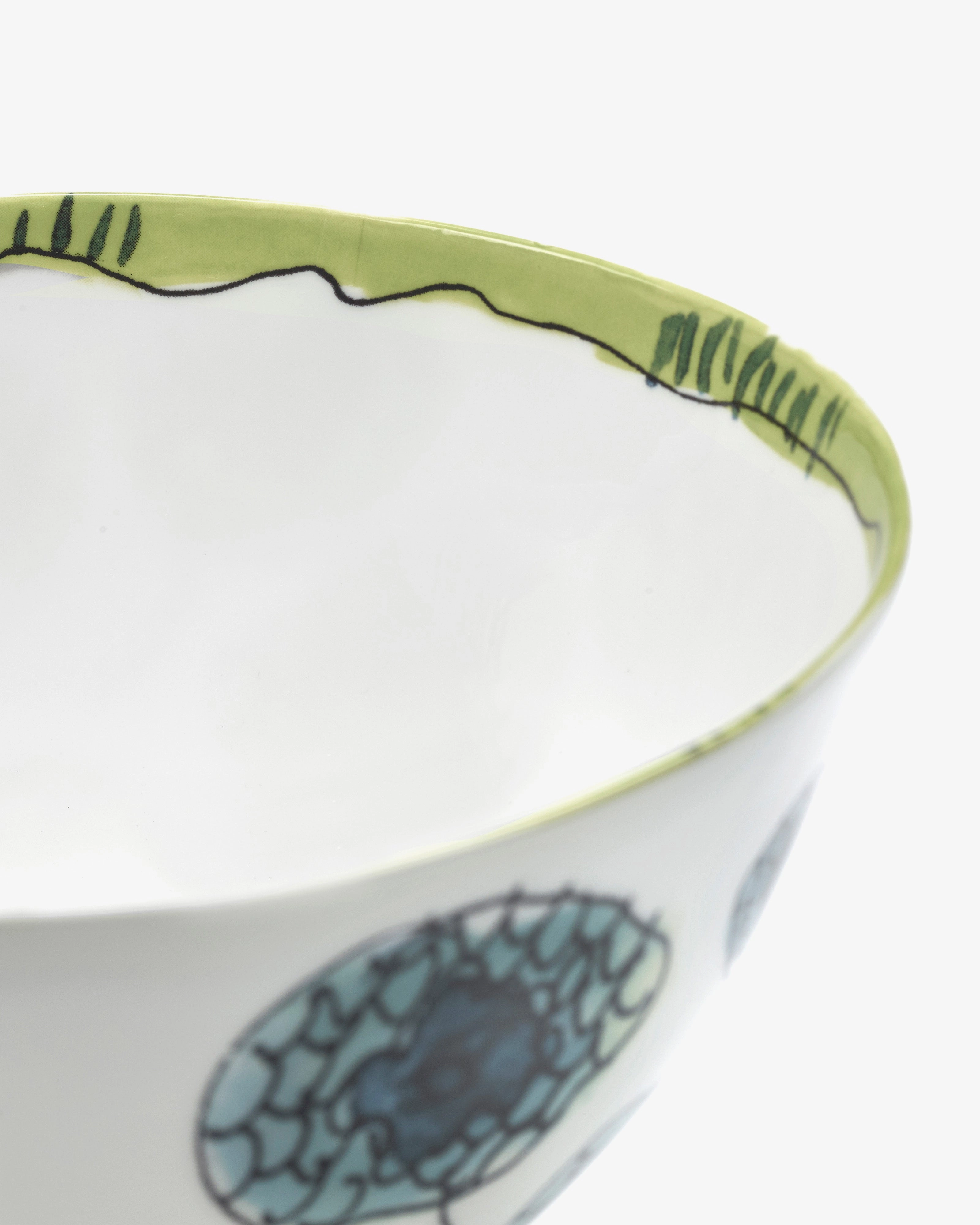Serving bowl L Anemone vaniglia Midnight Flowers