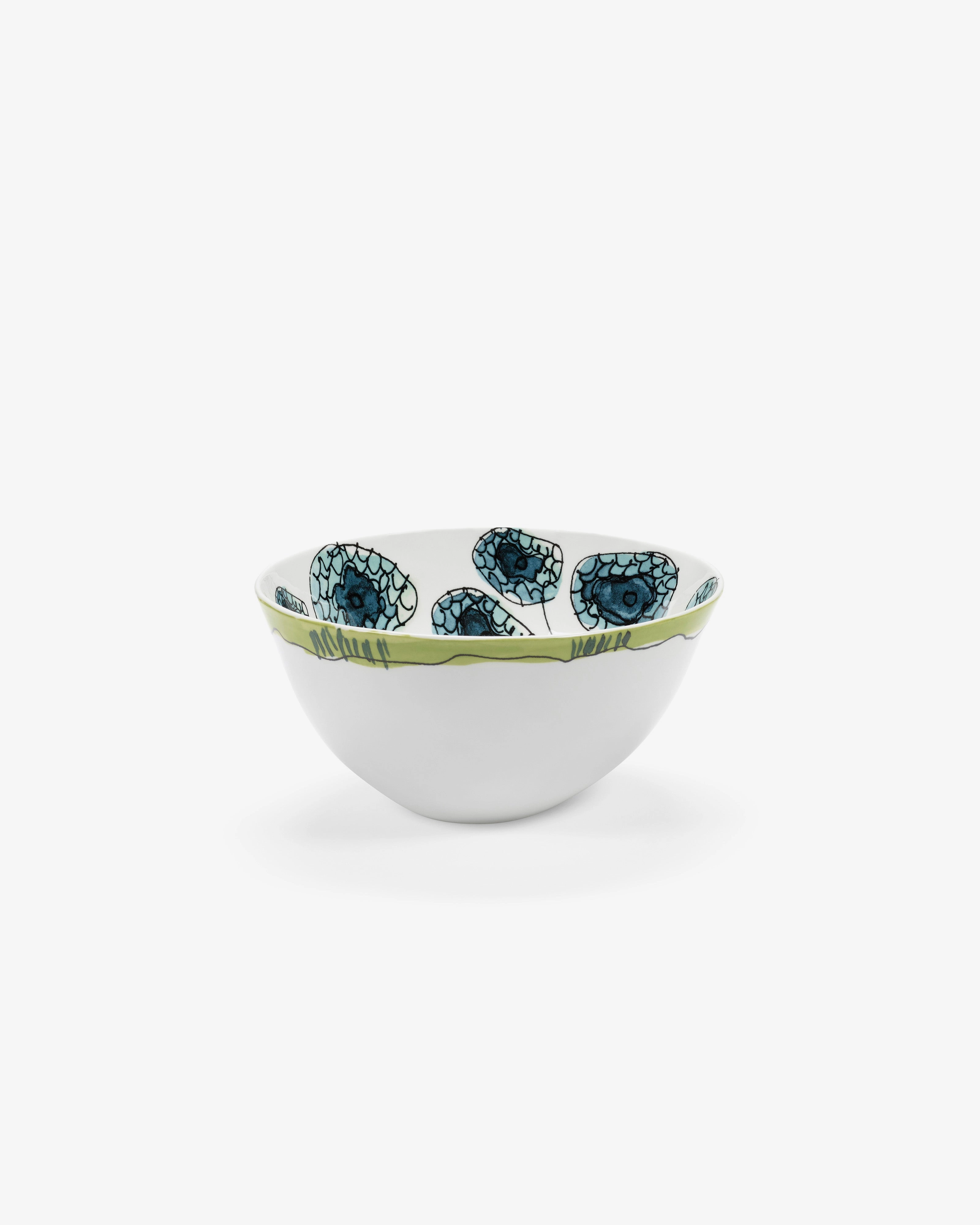 Serving bowl M Anemone vaniglia Midnight Flowers