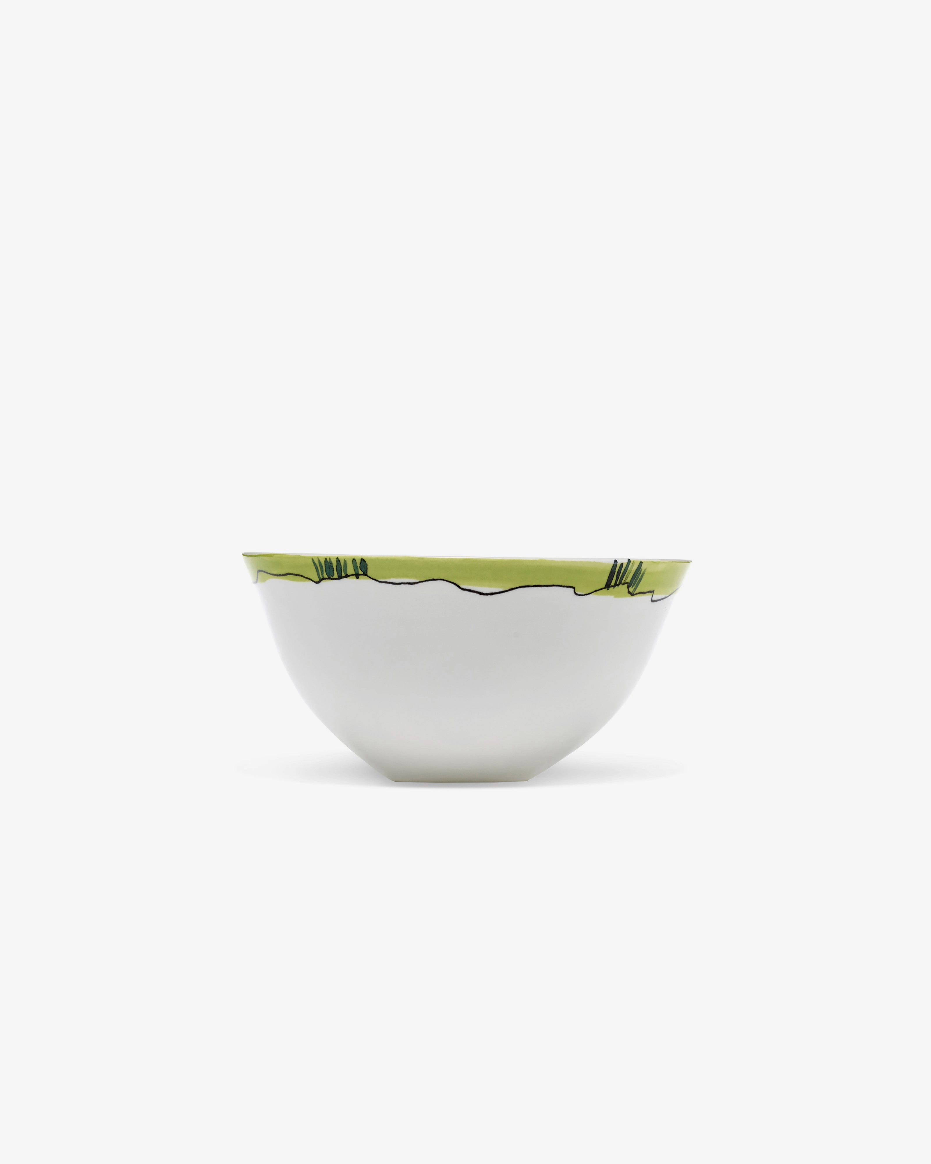 Serving bowl M Anemone vaniglia Midnight Flowers