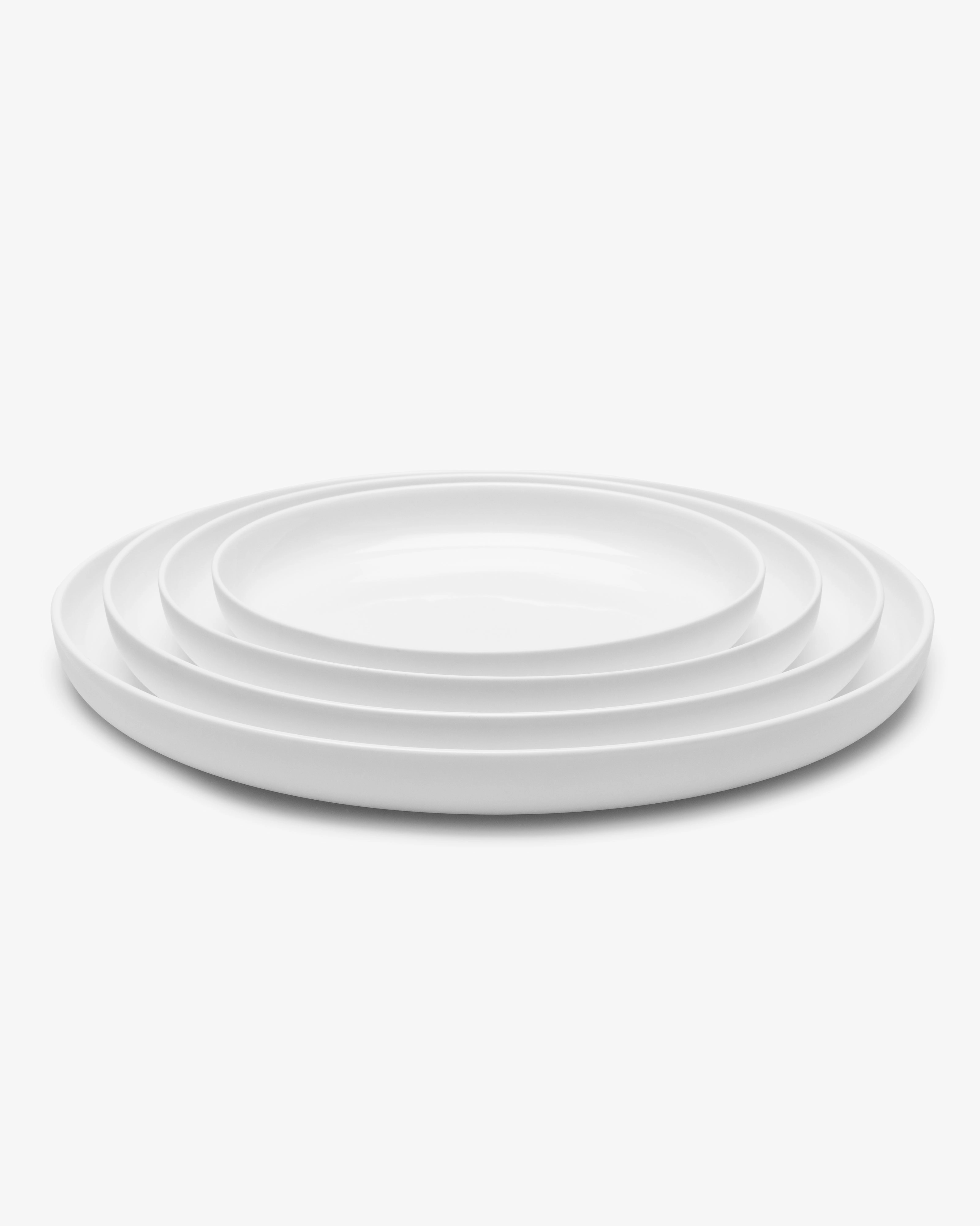 Serving plate high white glazed Base
