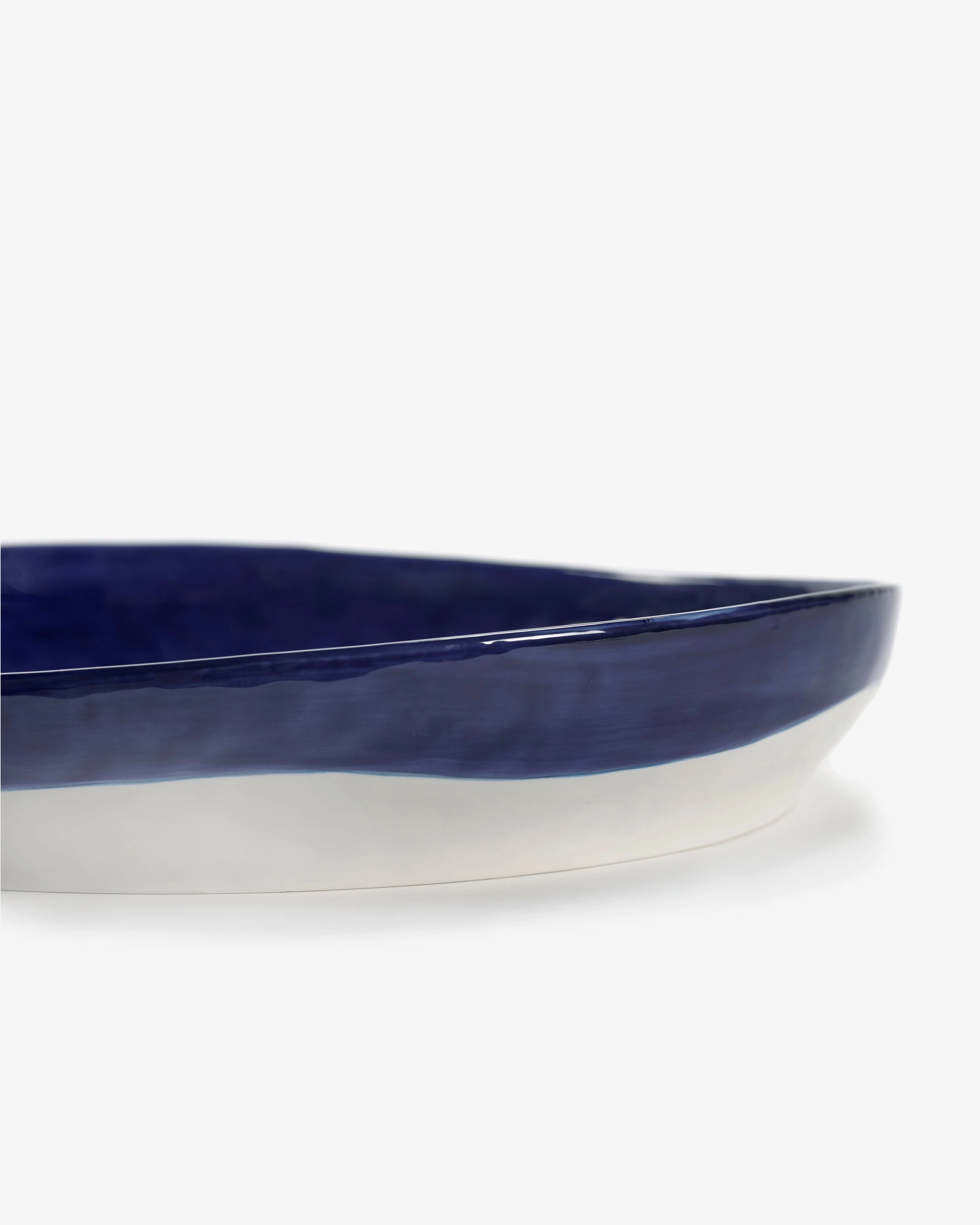 Serving plate M dark blue - white Feast